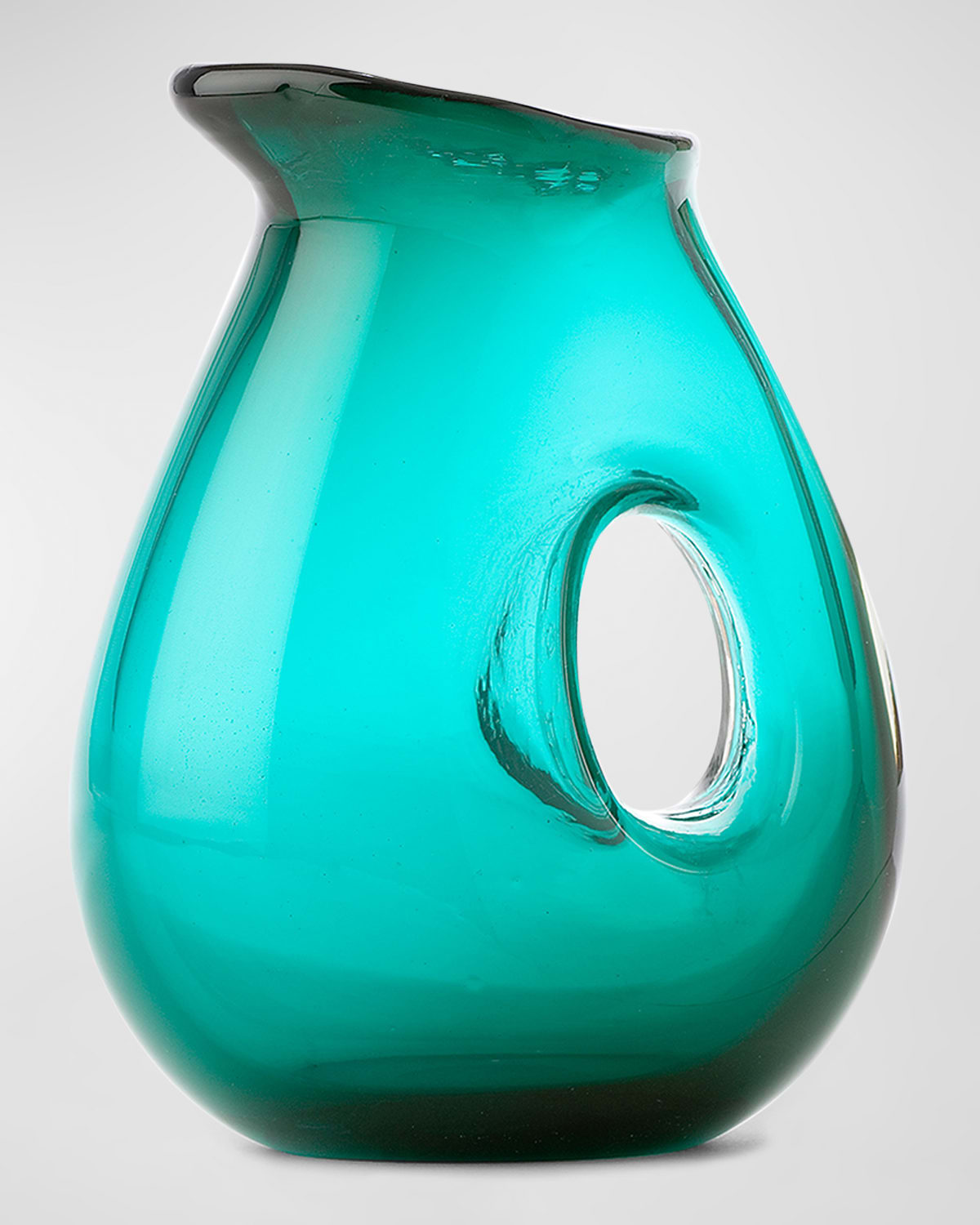 Shop Polspotten Glass Jug With Cut-out Handle In Turquoise