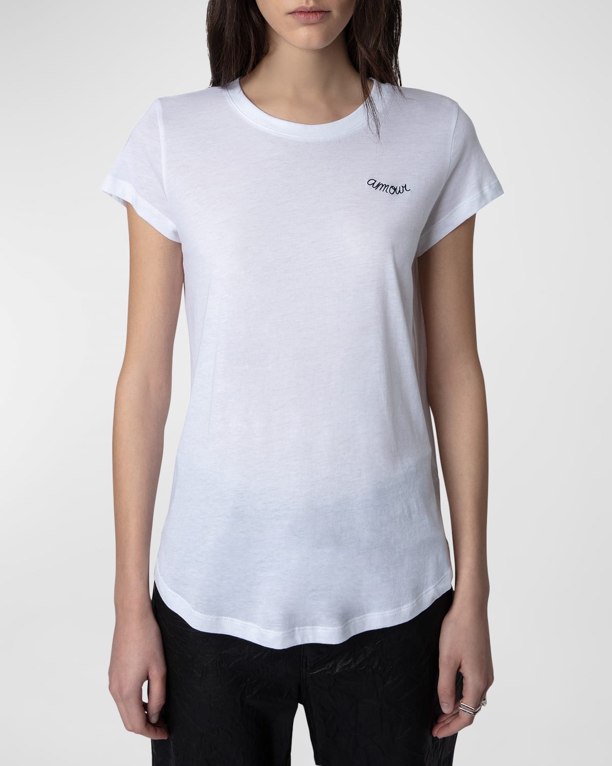 Shop Zadig & Voltaire Woop Embroidered Amour Short-sleeve T-shirt In Blanc