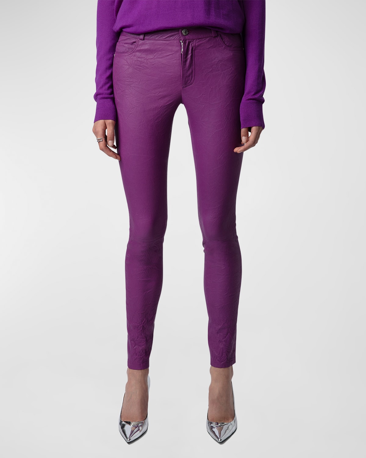 Zadig & Voltaire Phlame Leather Pants In Goa