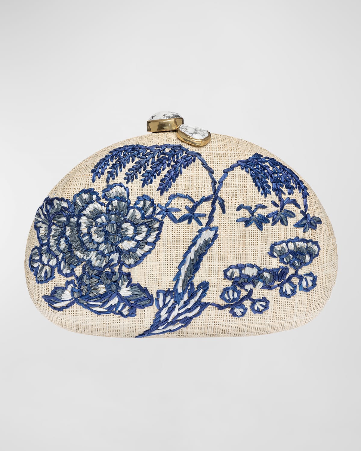 Berna Chinoiserie Embroidered Clutch Bag