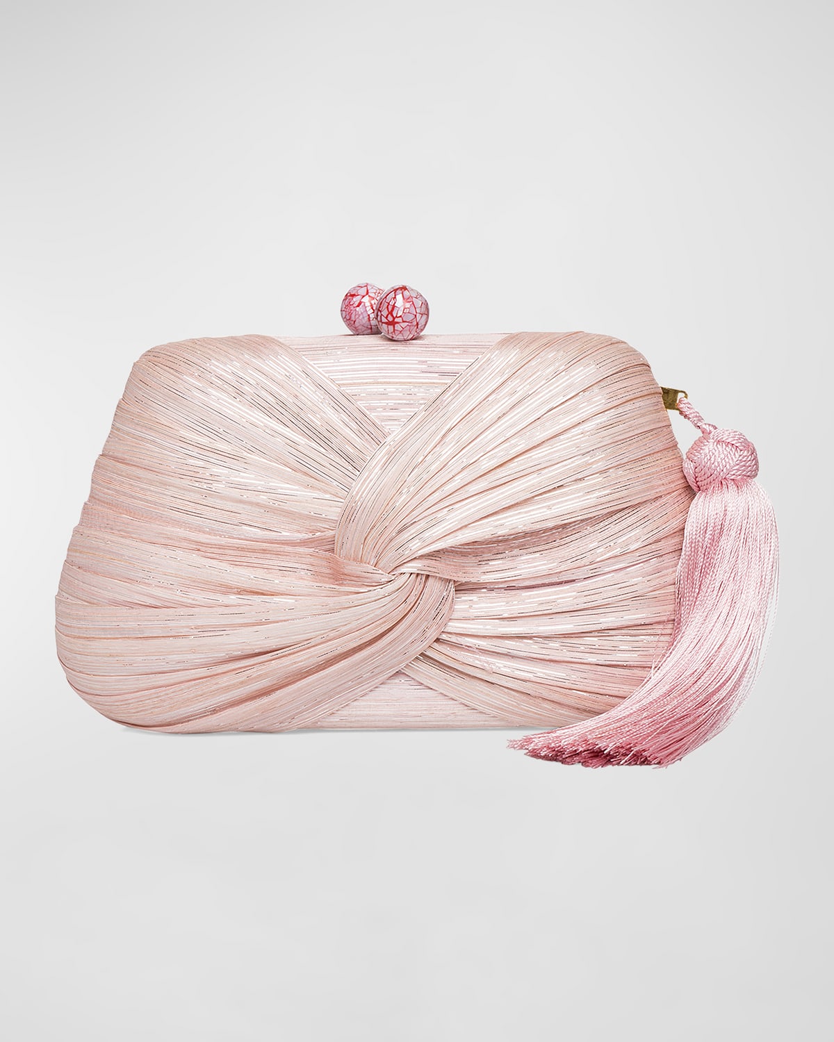 Rosie Draped Tasesel Straw Clutch Bag