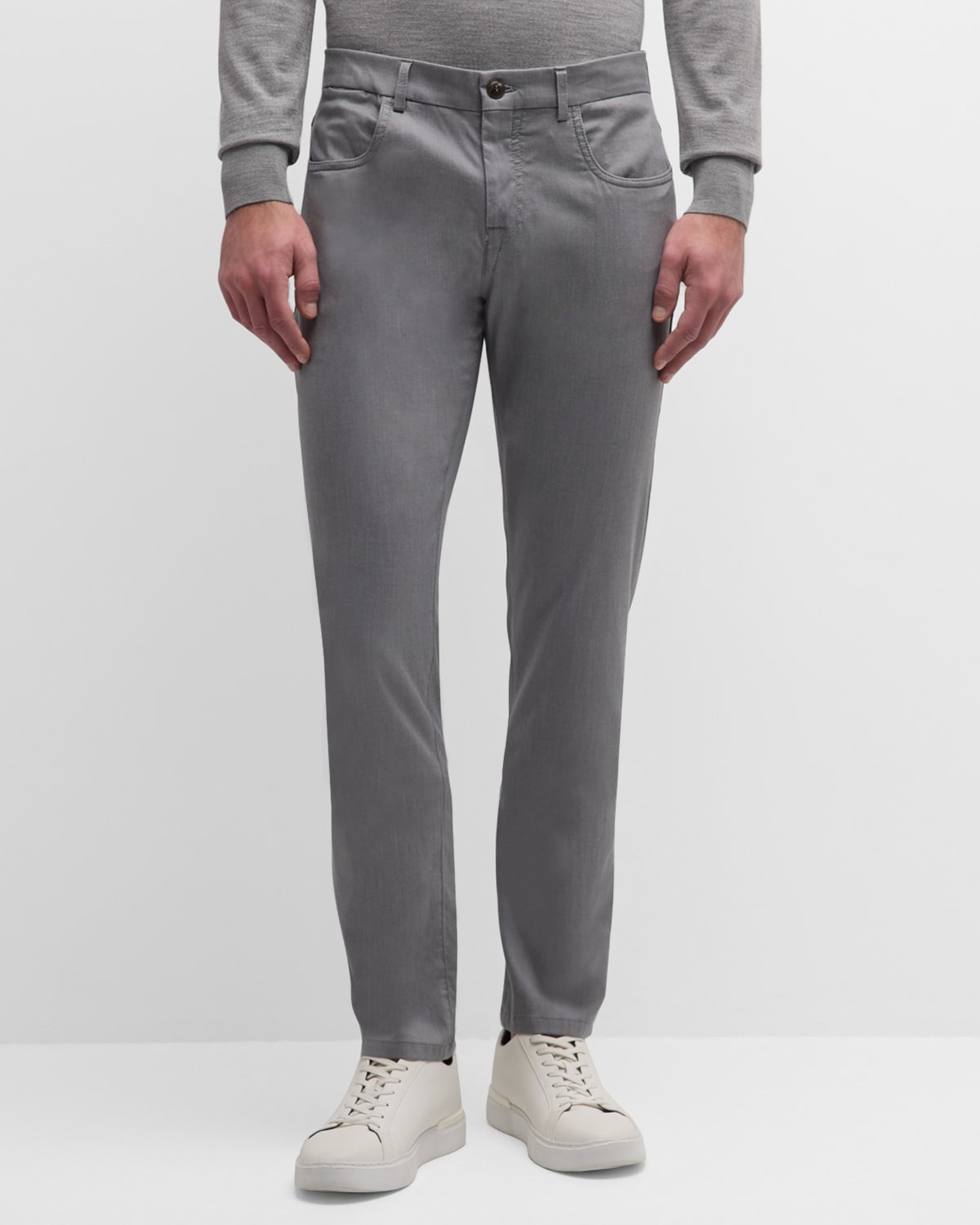 Canali Men's Lyocell-blend 5-pocket Pants In Light Grey