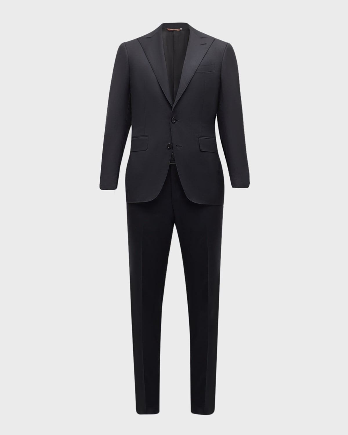 Canali Capri Black Textured Solid Slim Fit Suit In Black