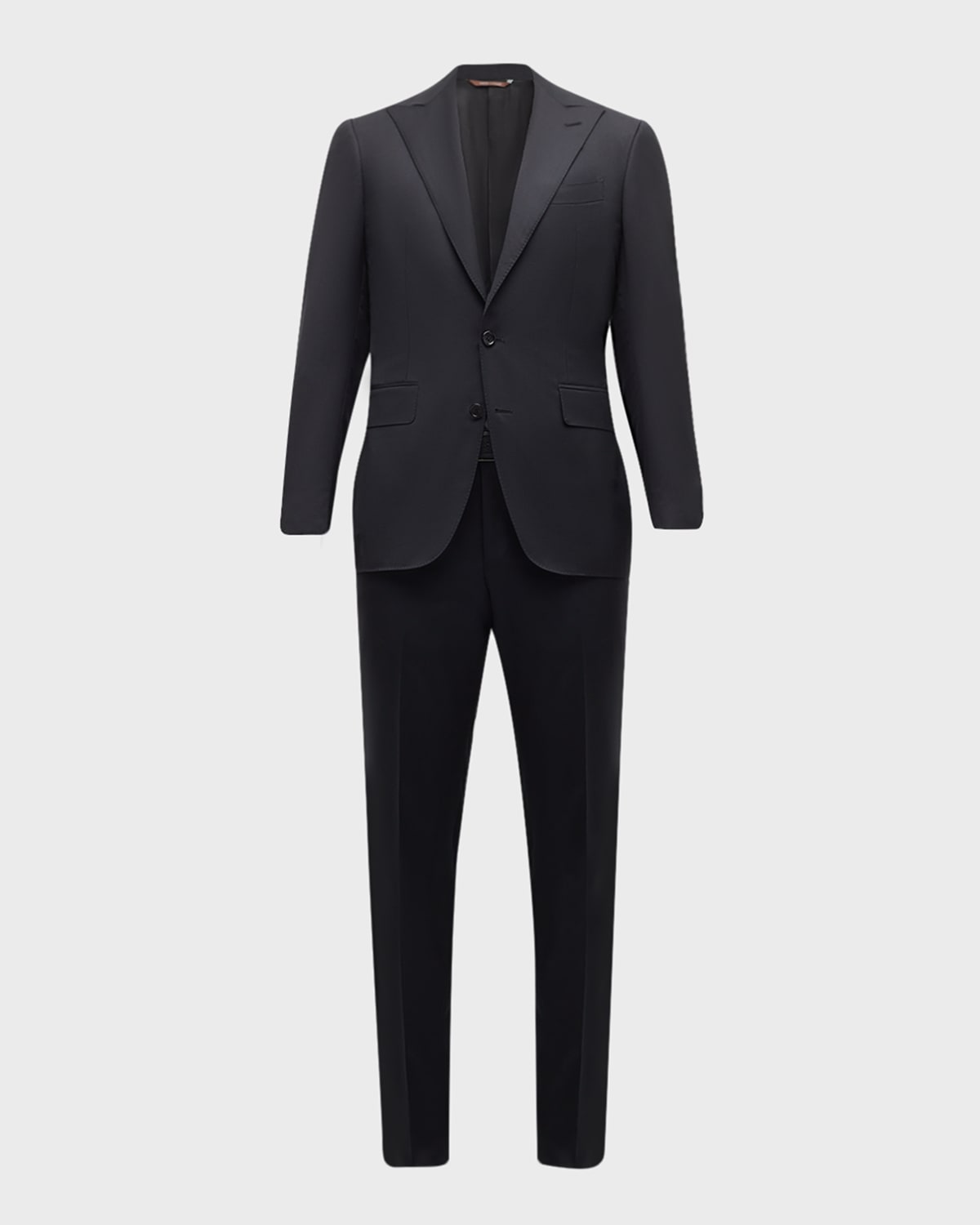 Canali Men's Super 130s Wool Micro-check Suit In Black