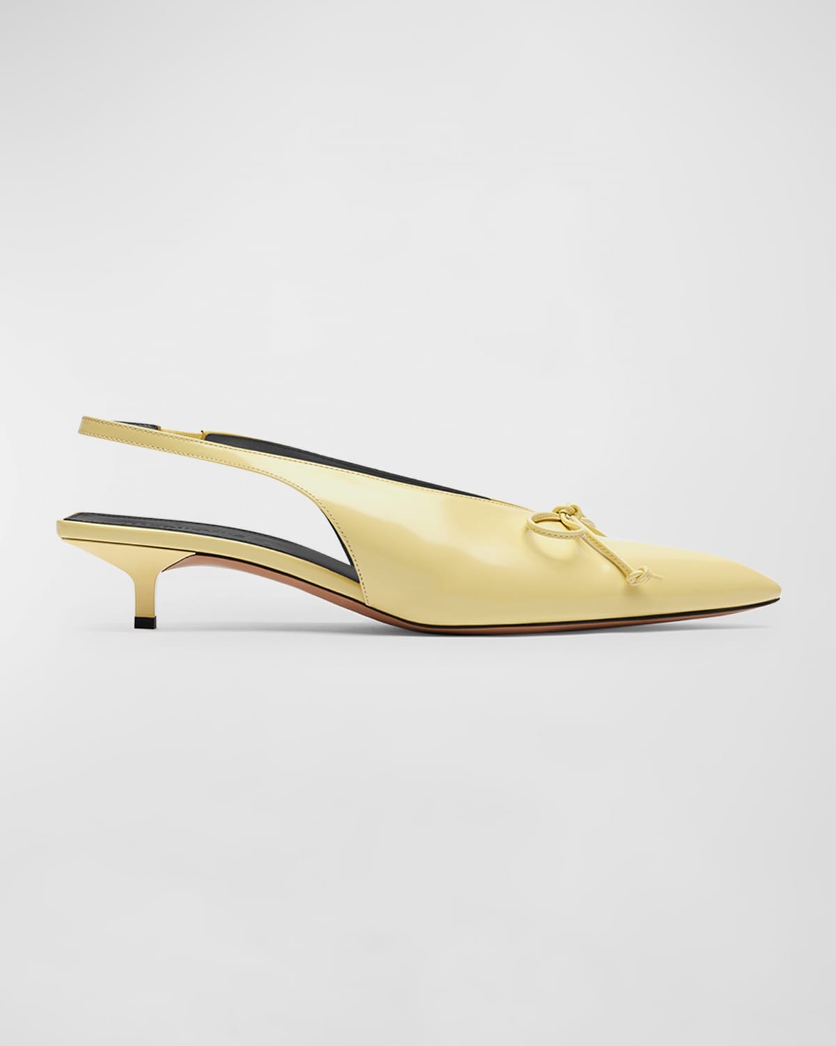 Shop Jacquemus Les Slingbacks Cubisto Leather Pumps In Pale Yellow