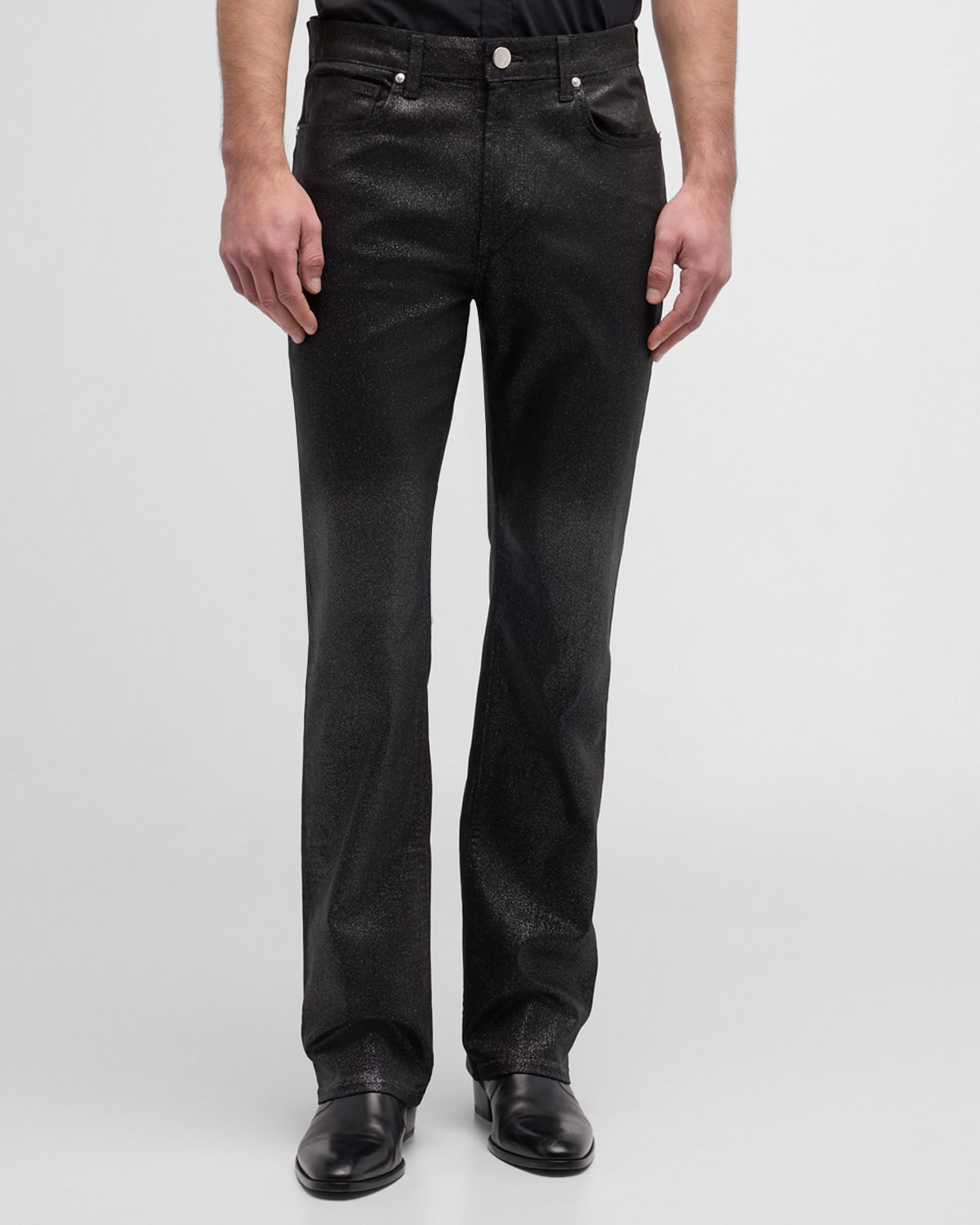 Monfrere Men's Clint Ombre Coated Denim Flare Trousers In Ombre Skyfall