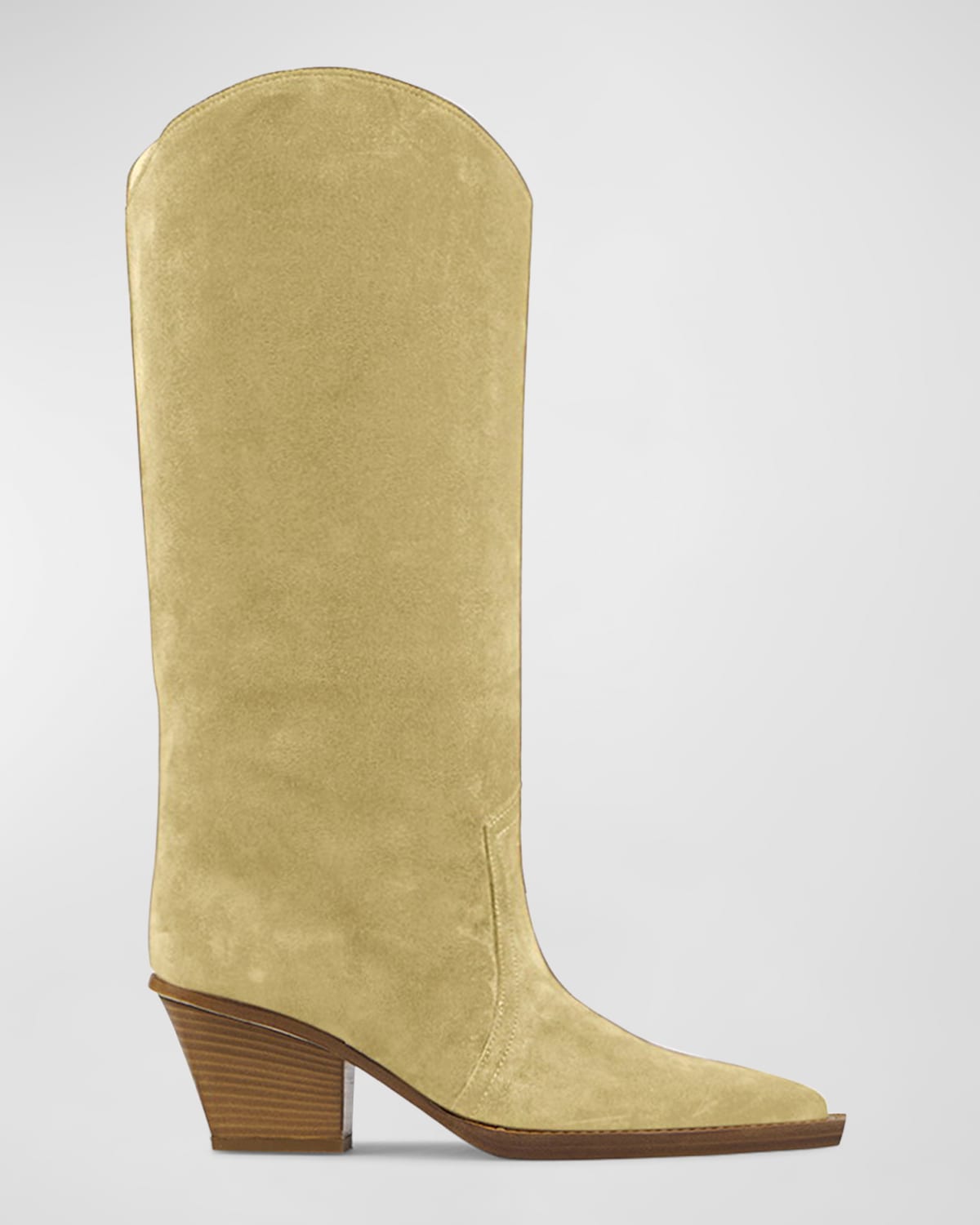 Paris Texas Sedona Suede Tall Western Boots In Ecru