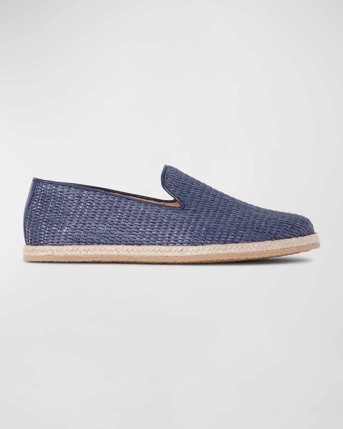 Shop Paul Stuart Men's Lido Woven Raffia Espadrille Loafers In Navy