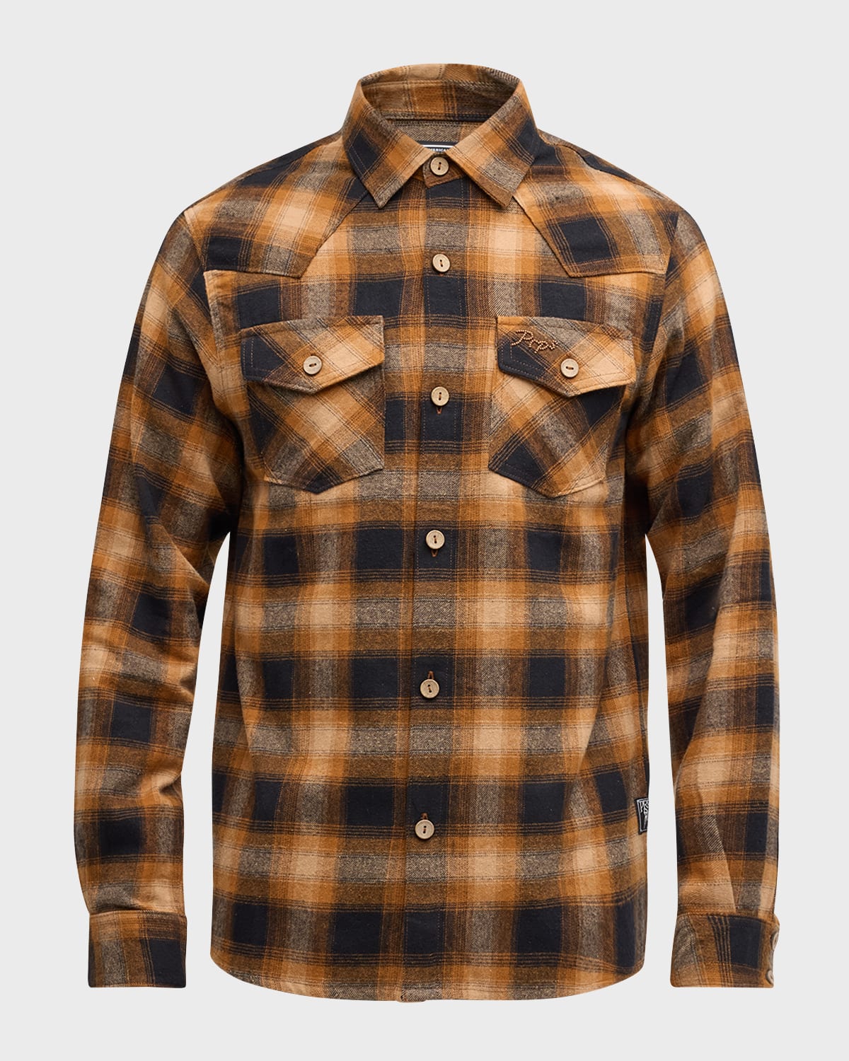 Shop Prps Men's Plaid Flannel Button-down Shirt In Brown Multi