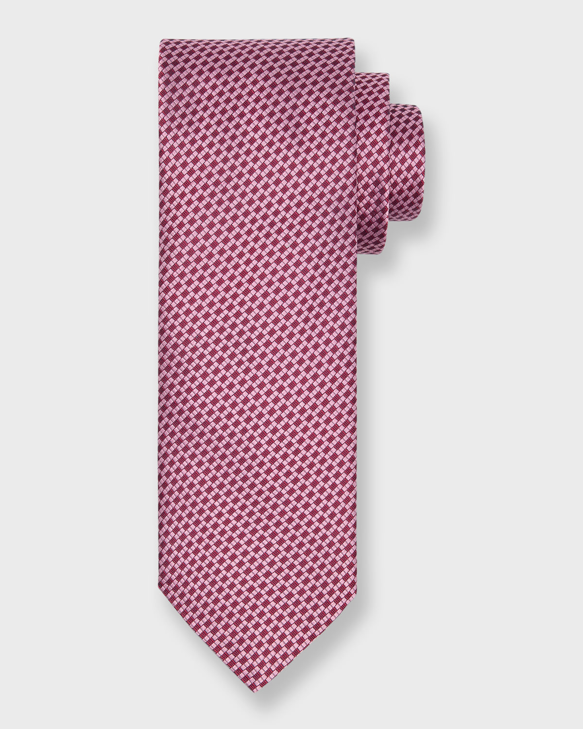 Canali Men's Silk Micro-basketweave Tie In Pink