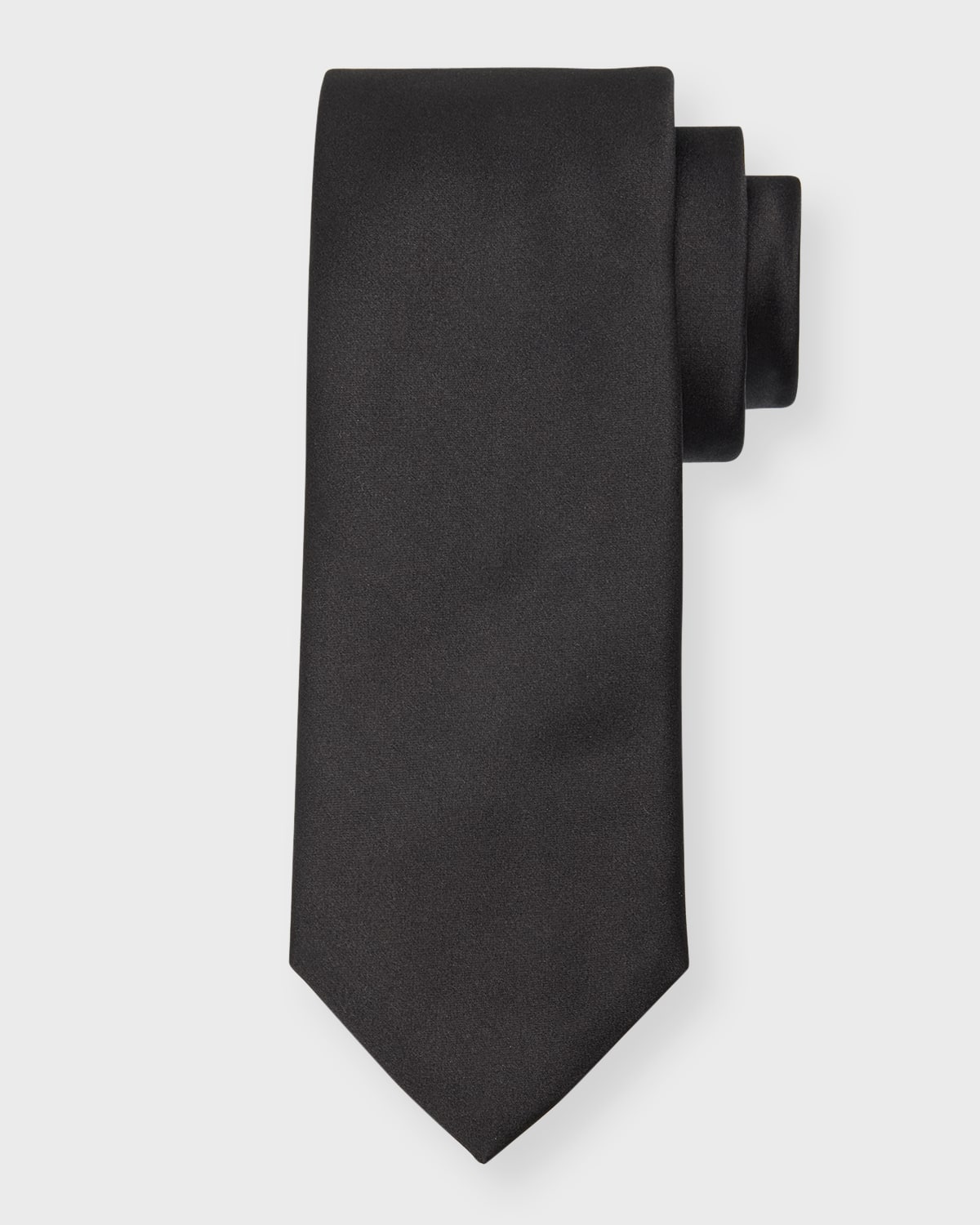 Shop Canali Men's Solid Silk Tie In Black
