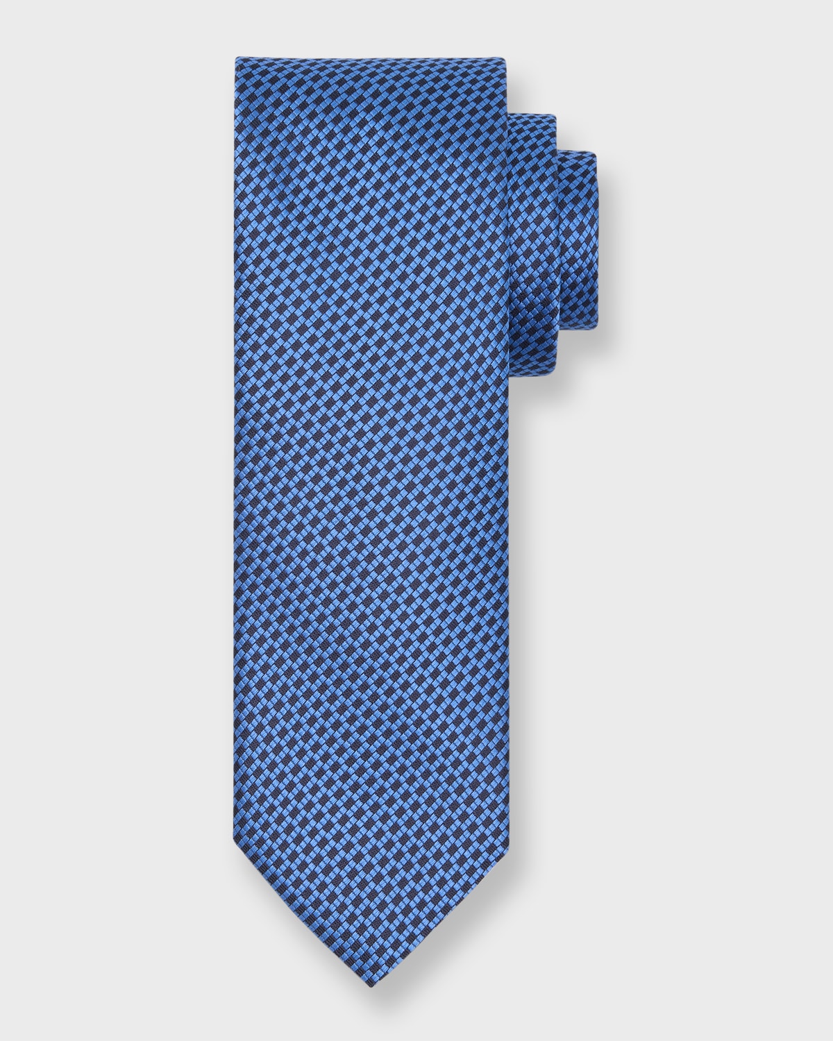 Canali Men's Silk Micro-basketweave Tie In Blue