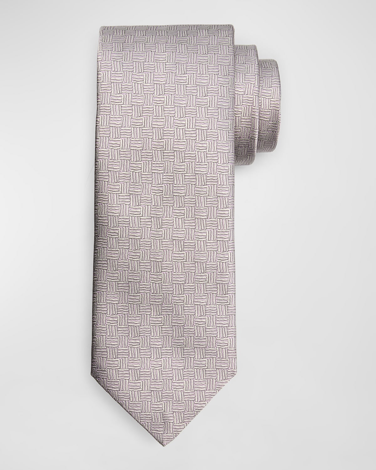 Canali Men's Silk Basketweave Jacquard Tie In Pink