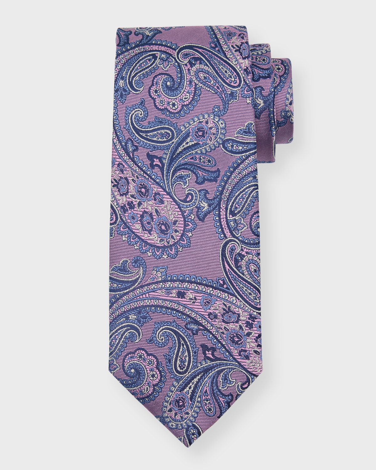 Canali Men's Paisley Jacquard Silk Tie In Pink