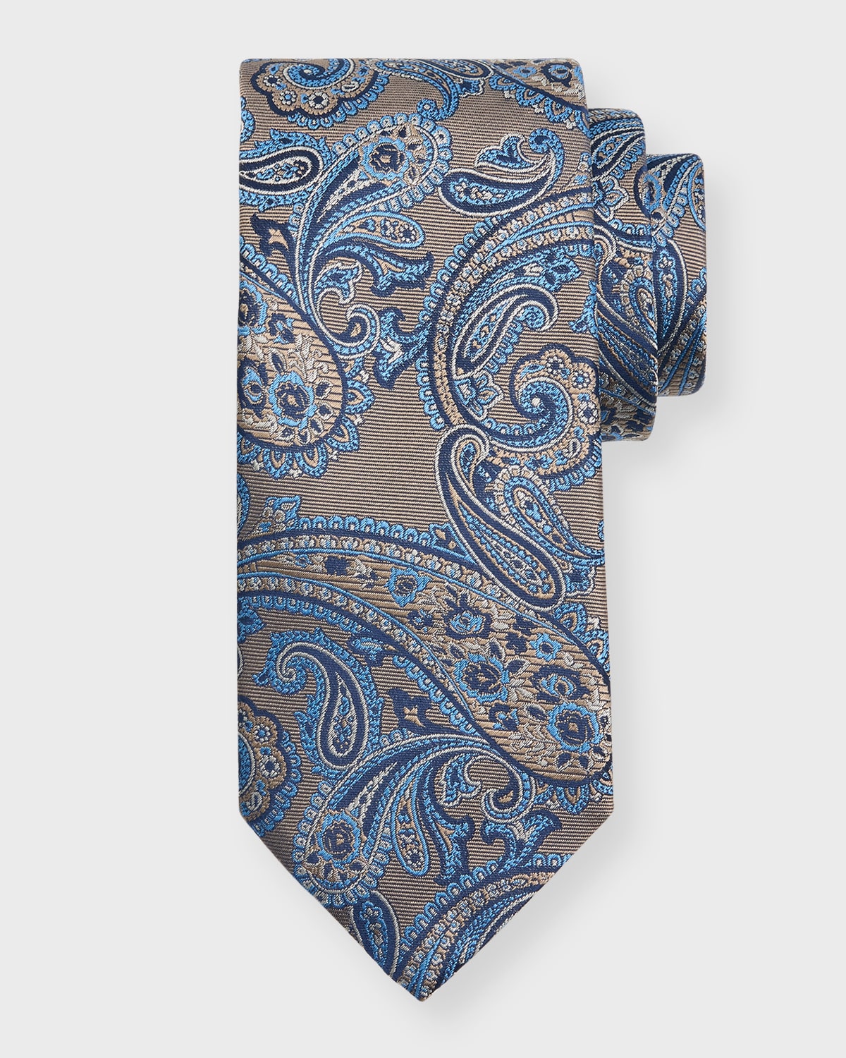 Canali Men's Paisley Silk Jacquard Tie In Gold