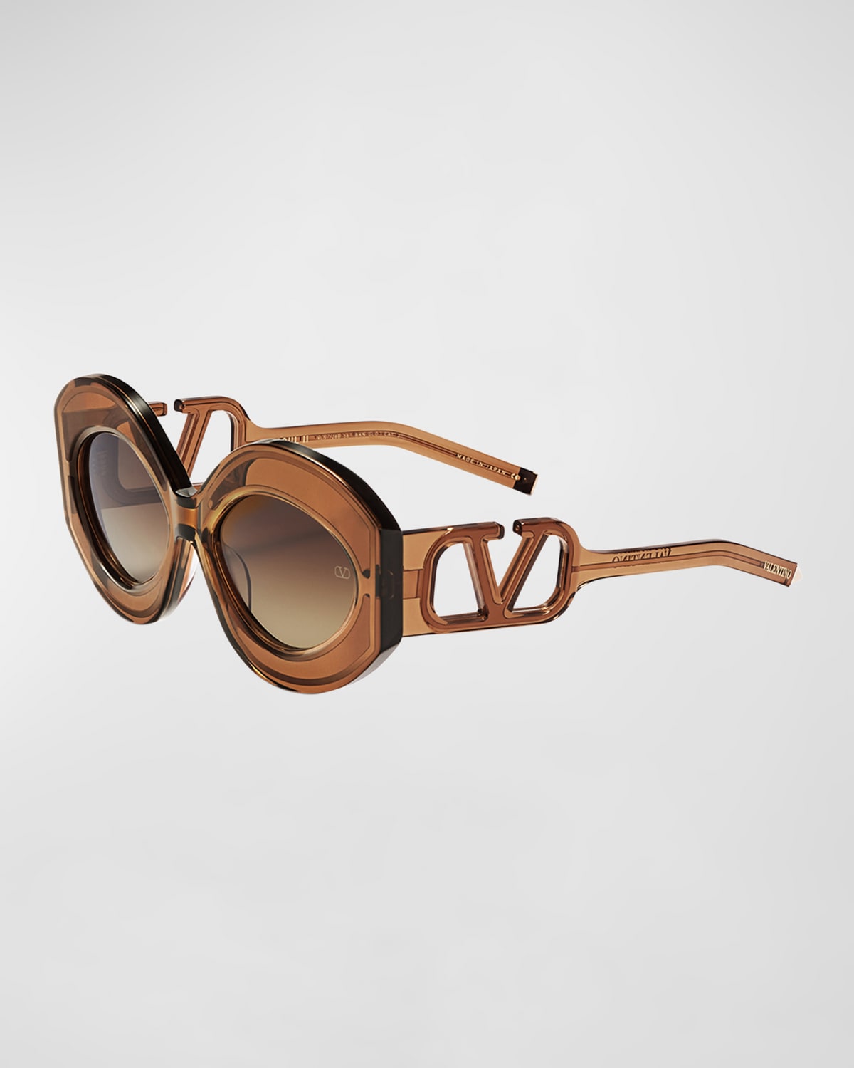 Valentino V-soul Acetate Butterfly Sunglasses In Pnk Gld
