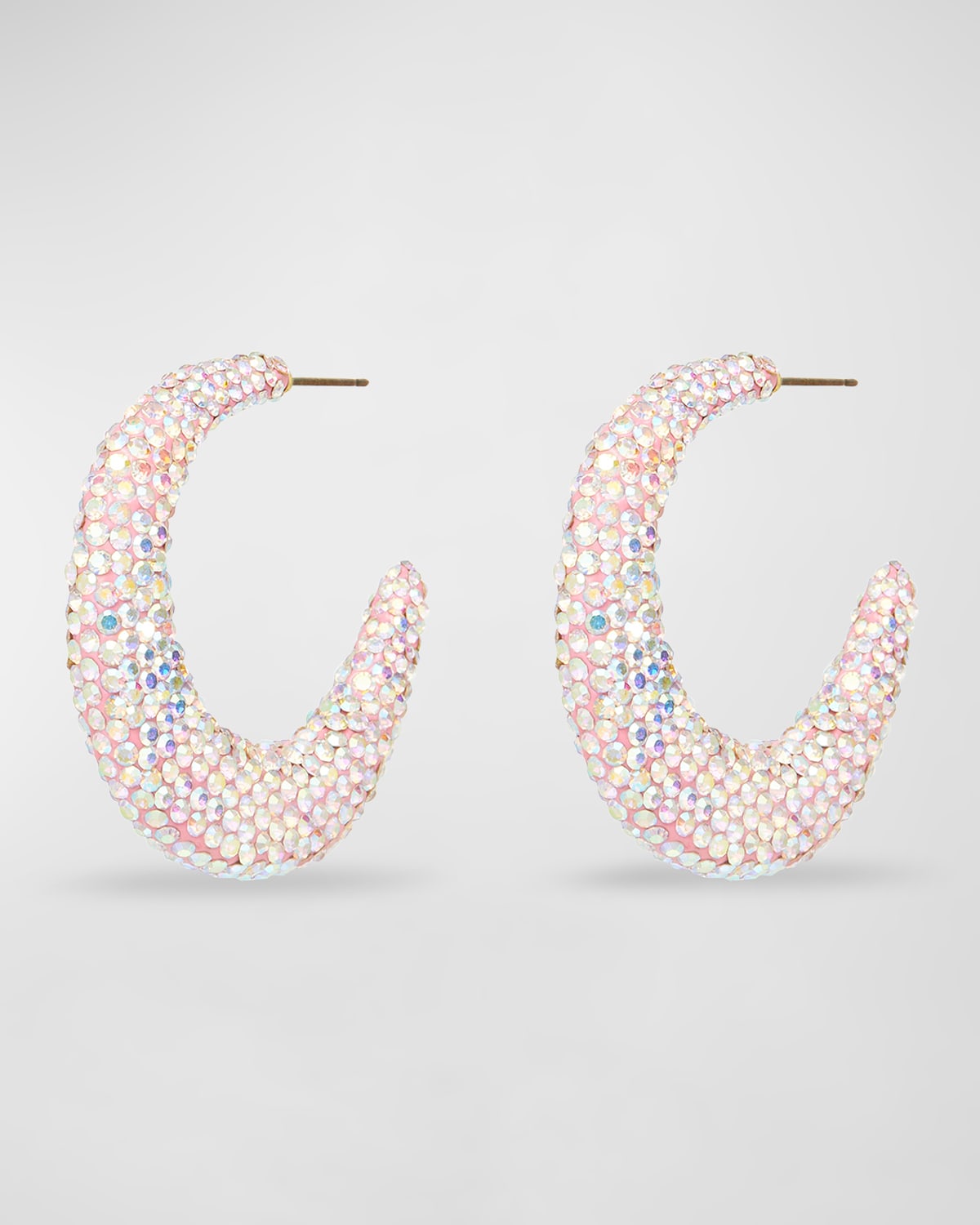Lele Sadoughi Archer Pave Hoop Earrings In Holographic Cryst