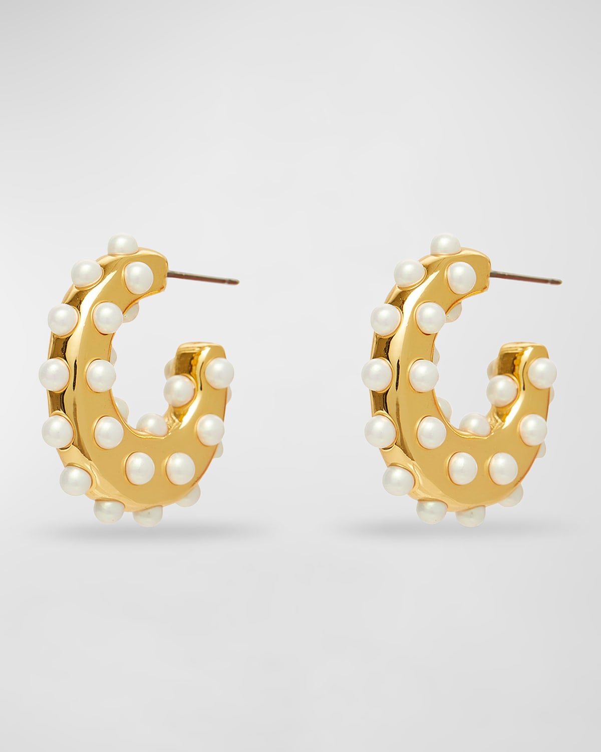 Lele Sadoughi Archer Mini Hoop Earrings In Pearl