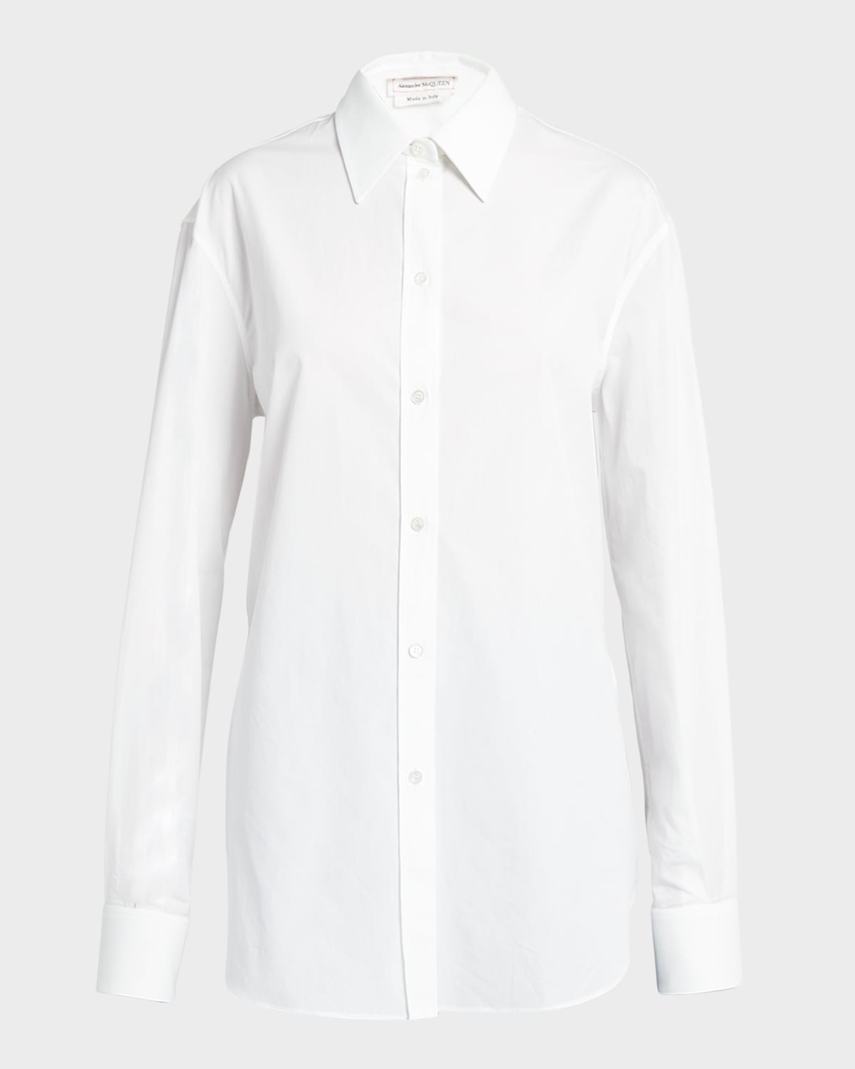 Shop Alexander Mcqueen Piquet Collared Men's Shirt In White