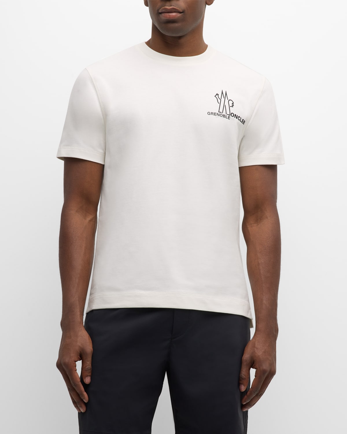Moncler Men's Crest Logo T-shirt In Medium Blue