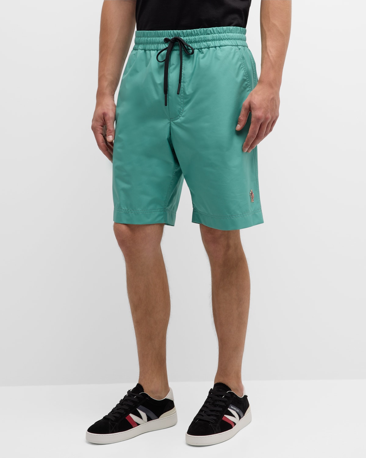 Shop Moncler Men's Windstopper Drawstring Shorts In Aqua
