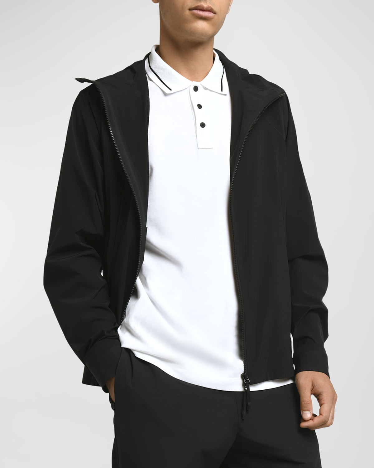 Shop Moncler Men's Kurz Nylon Hooded Jacket In Black