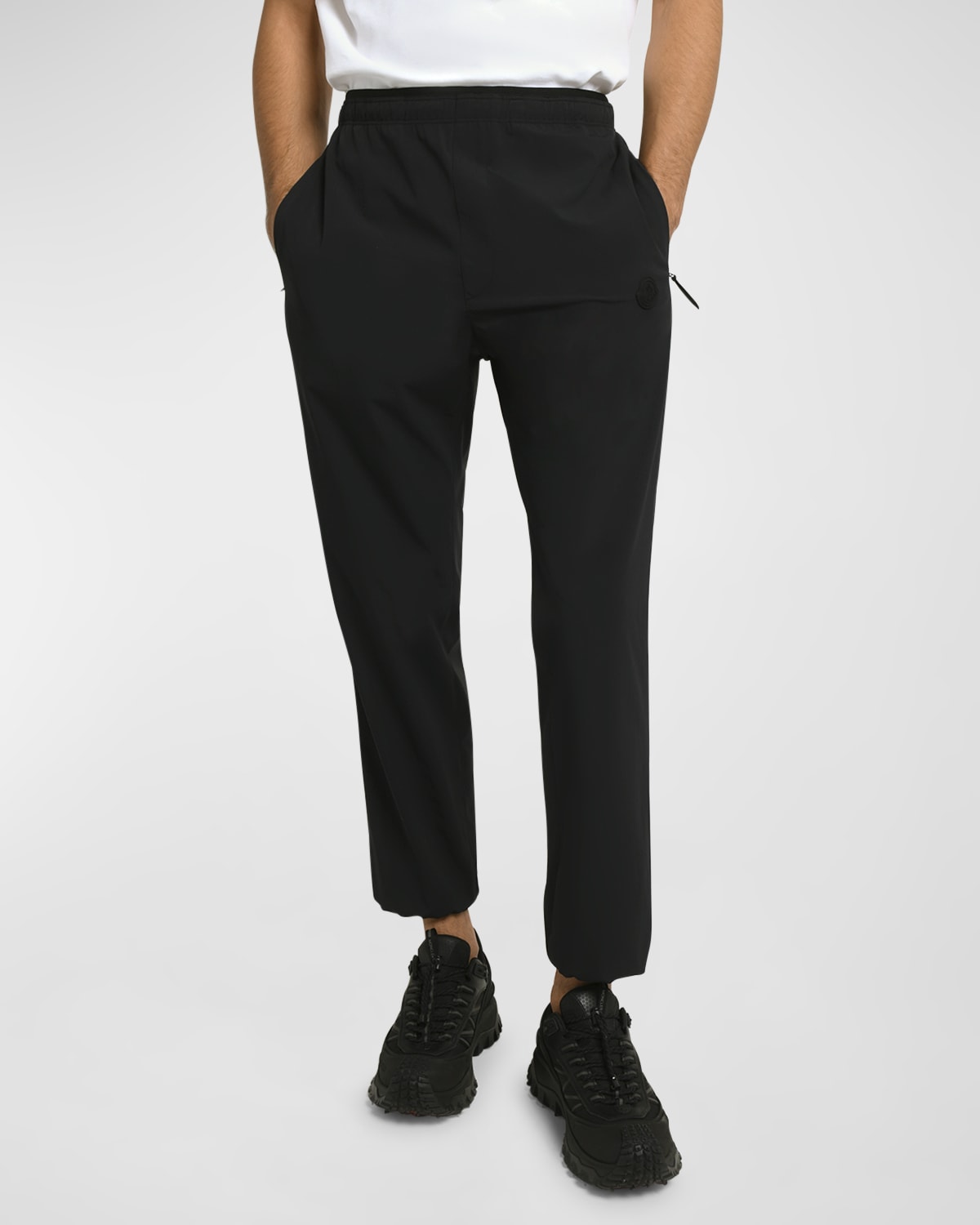 Shop Moncler Men's Solid Travel Jogger Pants In Black
