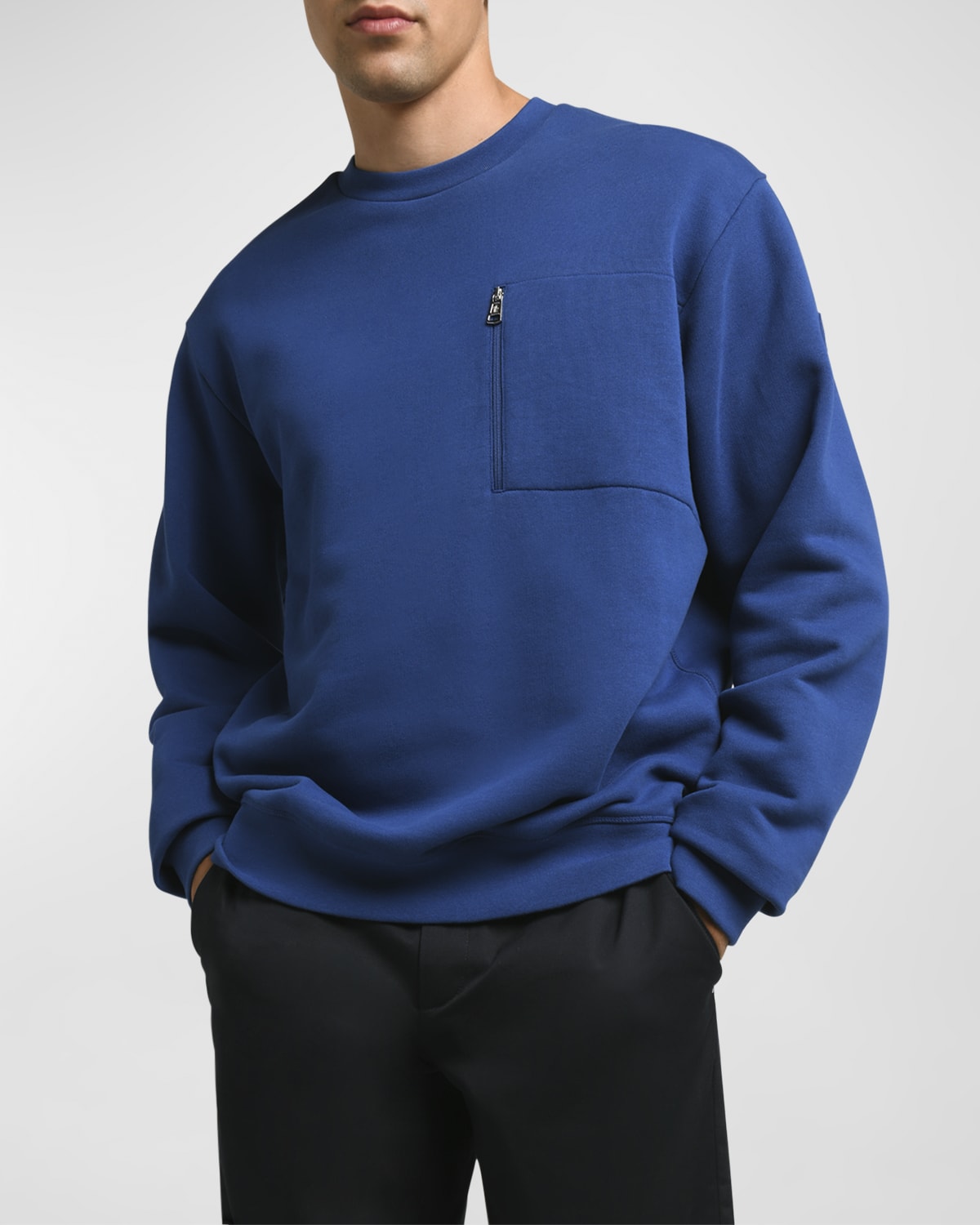 Shop Moncler Men's Solid Travel Zip Sweatshirt In Blue