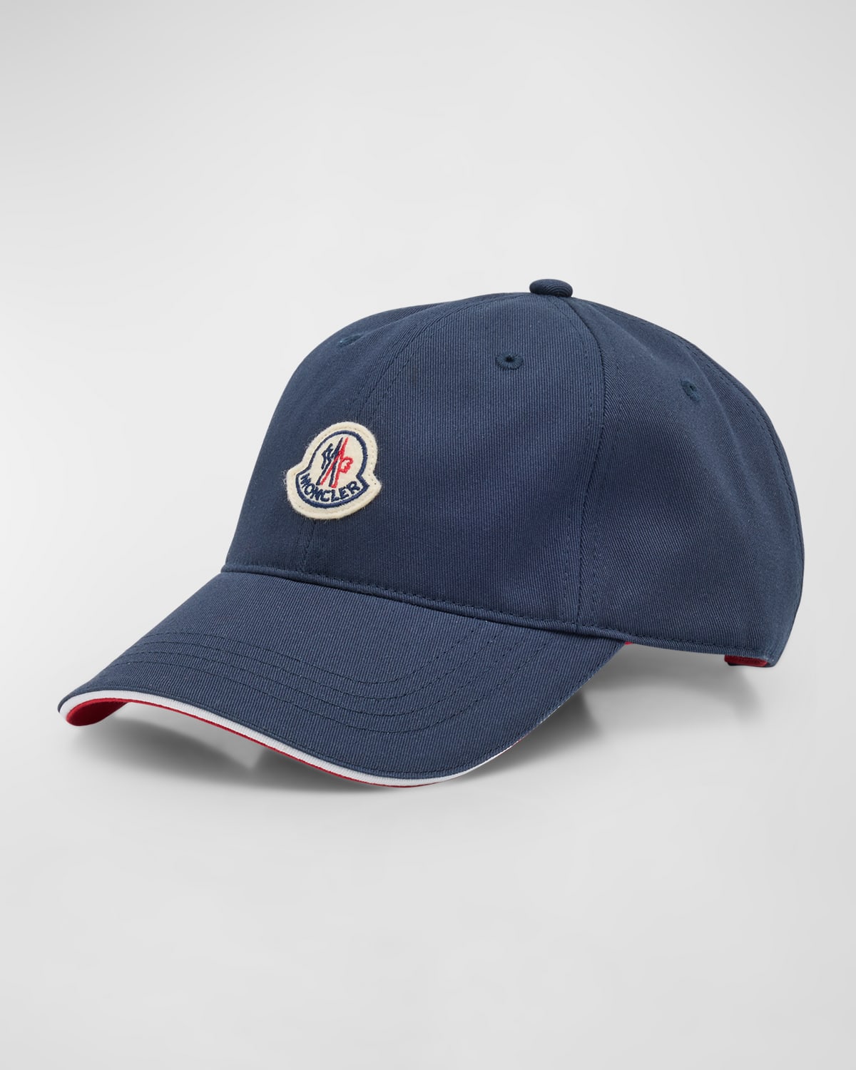 Shop Moncler Men's Baseball Cap With Bill Tipping In Navy