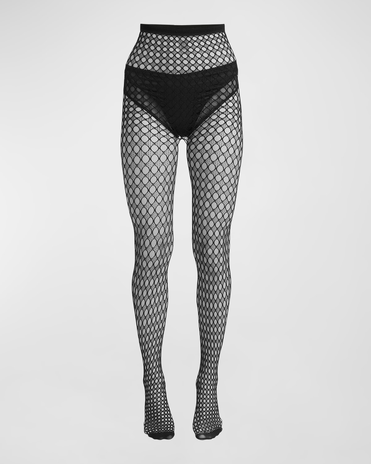 Dolce & Gabbana Geometric Net Tights In Black