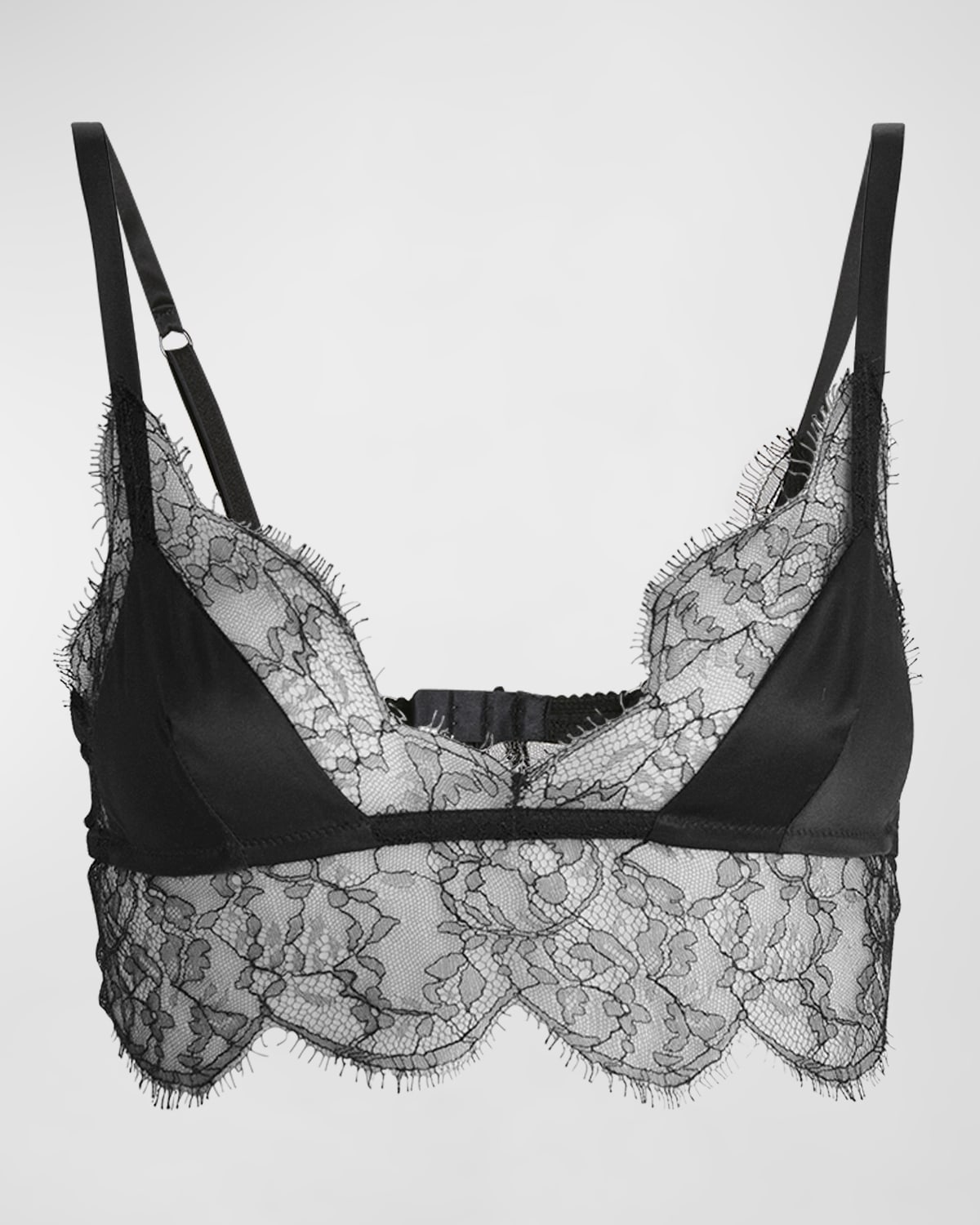 Shop Dolce & Gabbana Wireless Lace & Satin Triangle Bra In Black