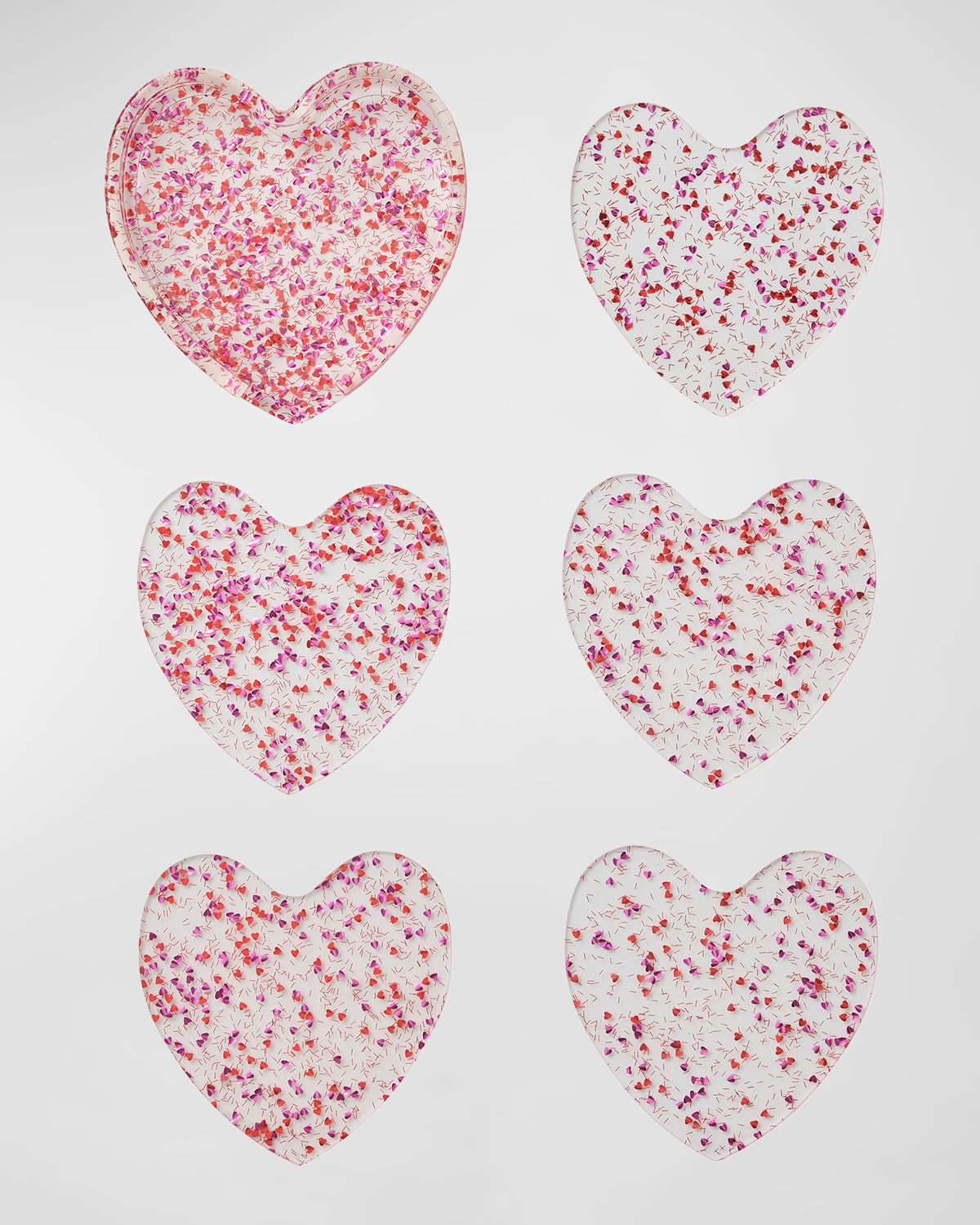 Shop Kim Seybert Sweetheart Coasters, Set Of 6 In Pink/red