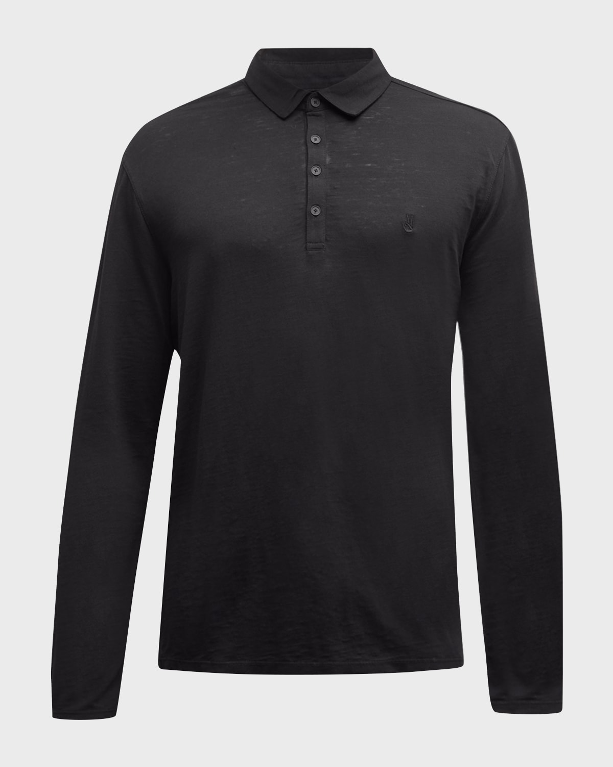 John Varvatos Men's Marty Long-sleeve Polo Shirt In Black