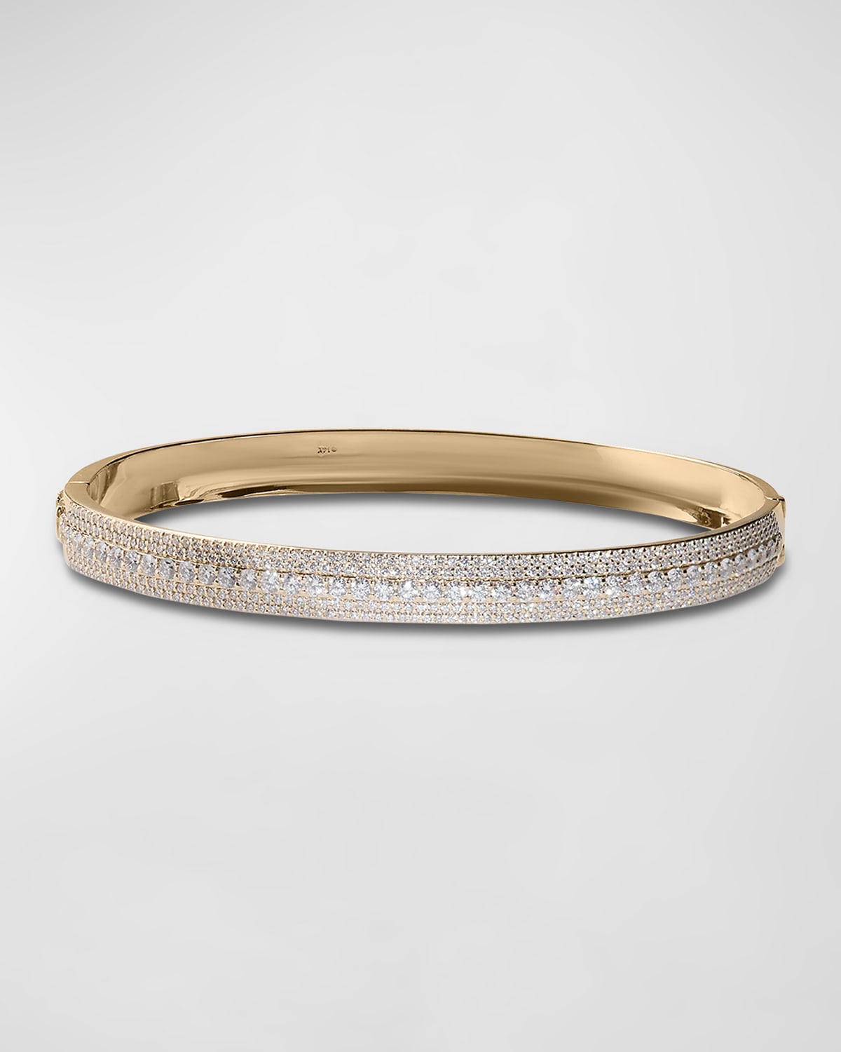 Curved Mega Flawless Diamond Hinge Bangle Bracelet