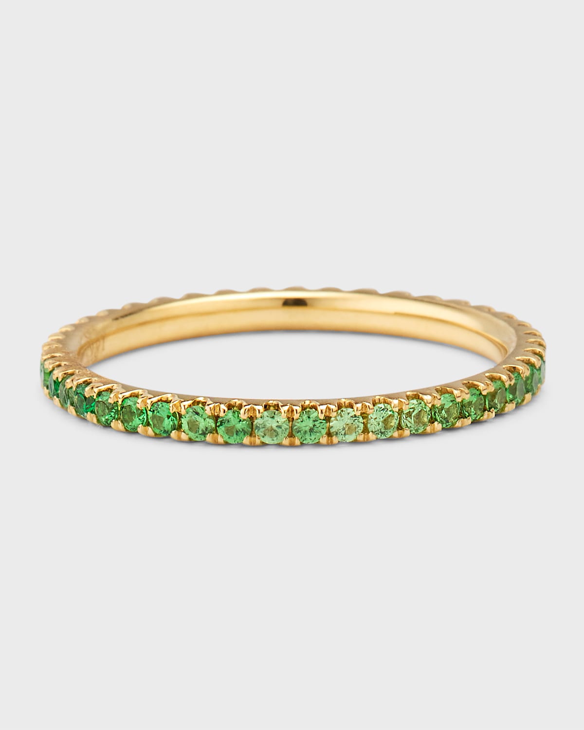 18K Yellow Gold Ombre Tsavorite Band, Size 6