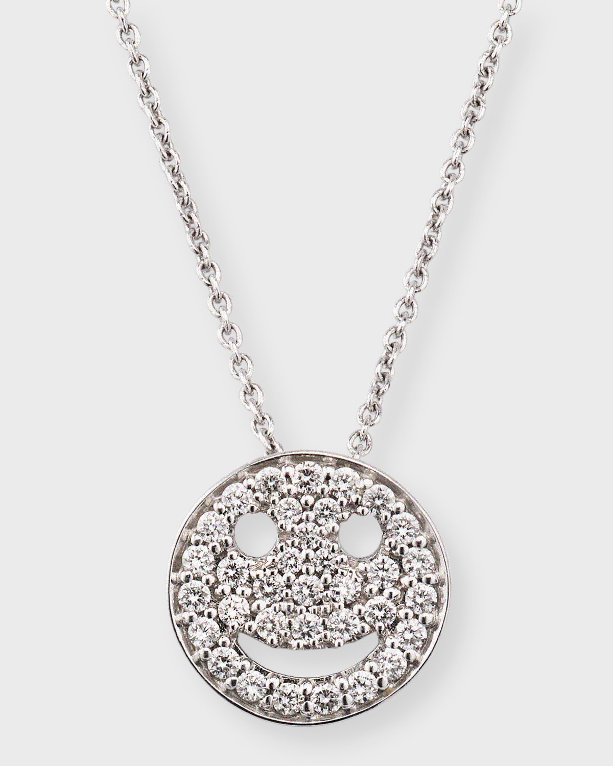 Talisman 18K White Gold Diamond Smile Pendant Necklace