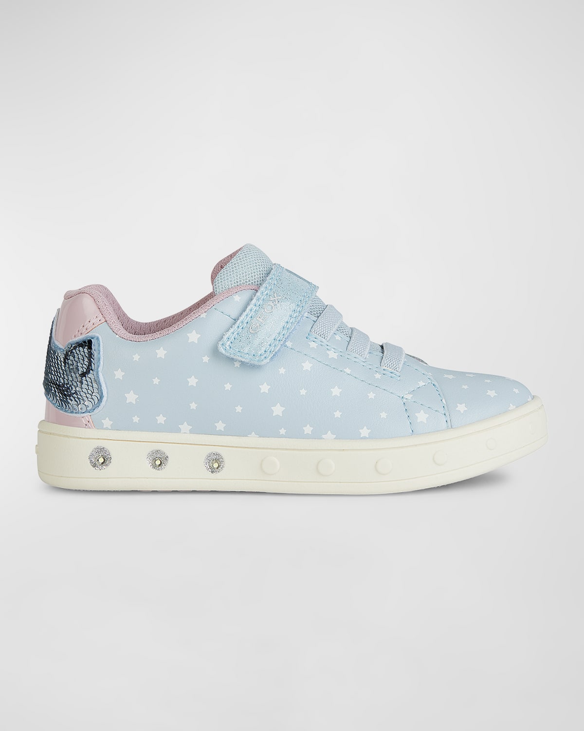 Shop Geox Kid's Skylin Star Low-top Sneakers, Toddler/kids In Aqua/pink