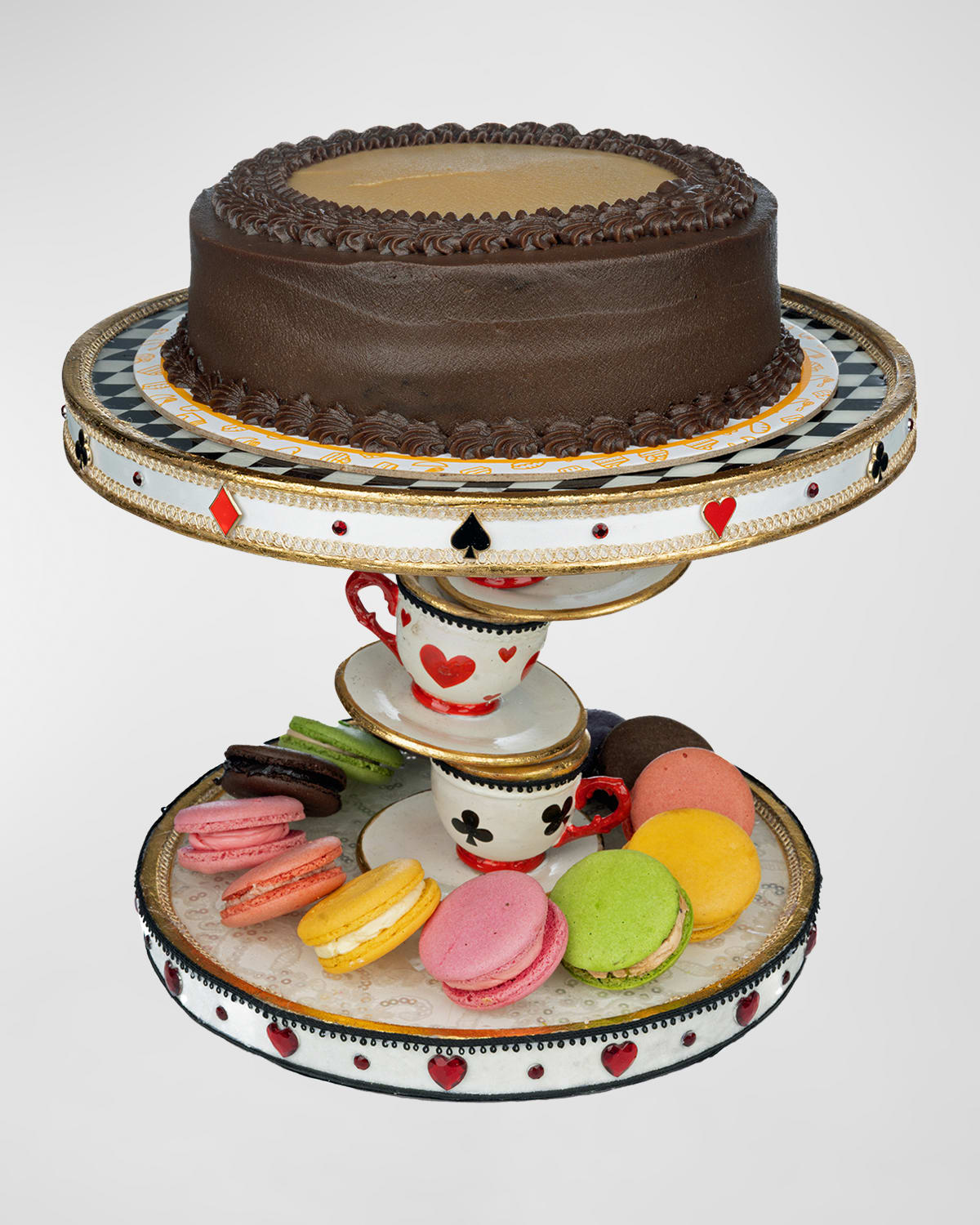 Katherine's Collection Topsy Turvy Teacup Cake Plate In White