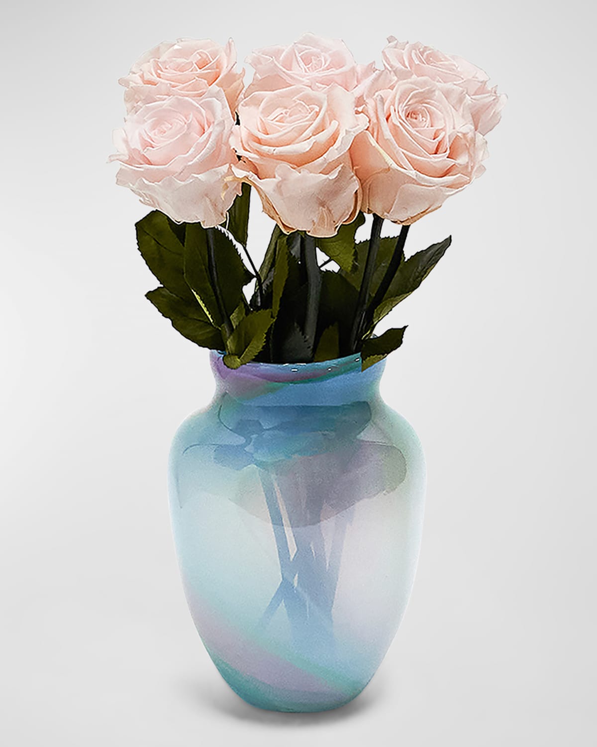 Shop Venus Et Fleur Eternity Rose Multicolor Glass Vase Arrangement In Blush