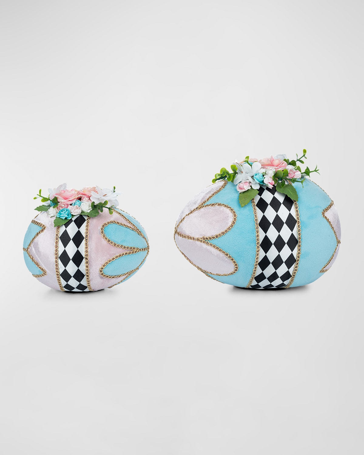Katherine's Collection Hearts And Wonderland Fabric-covered Eggs, Set Of 2