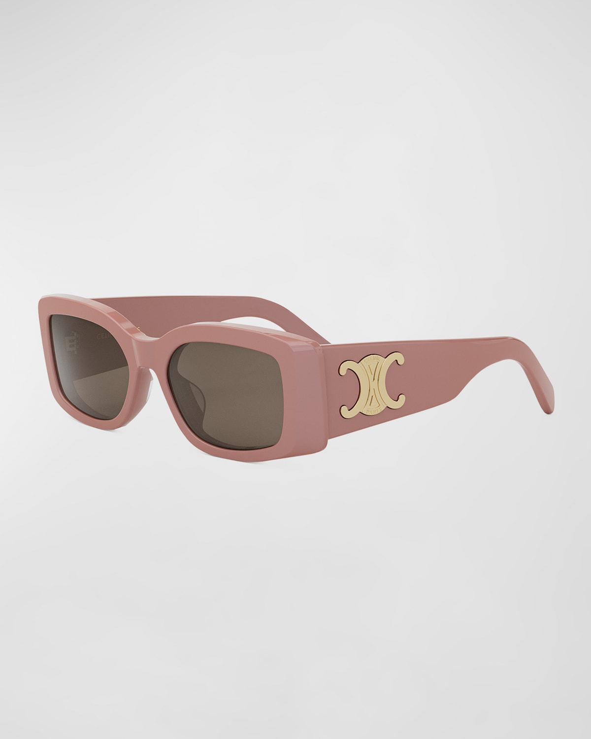 Celine Cl40282u Triomphe Xl 72e Rosa Sunglasses In Shiny Pink Brown