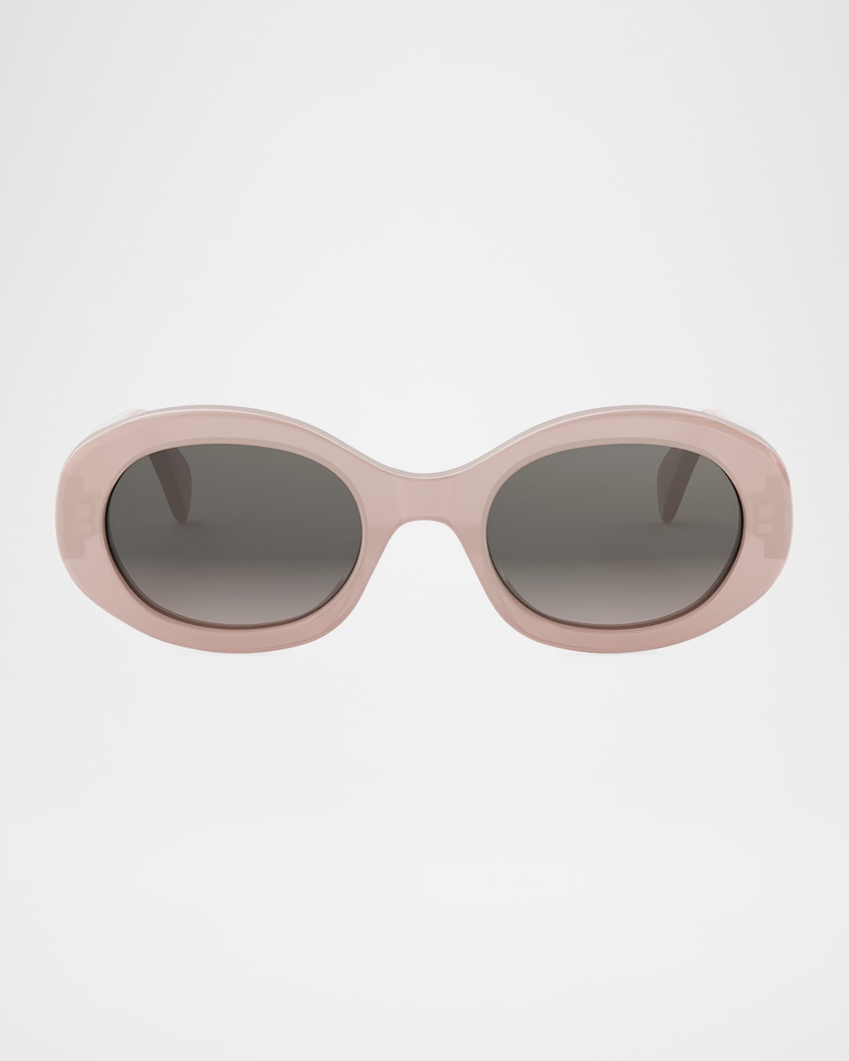 Celine Triomphe Acetate Oval Sunglasses In Neutral