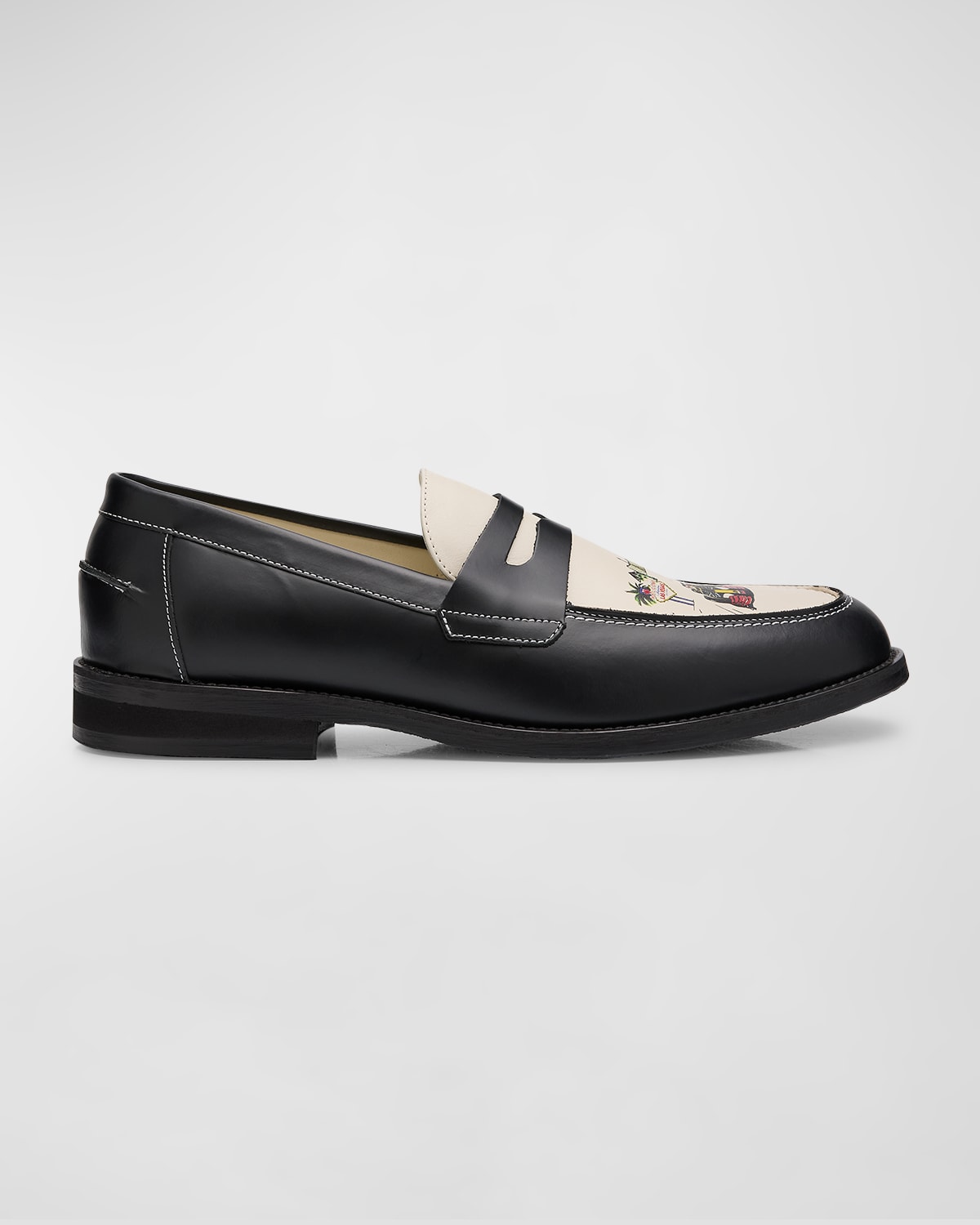 DUKE DEXTER Men s Wilde Vegas Strip Leather Penny Loafers Smart Closet