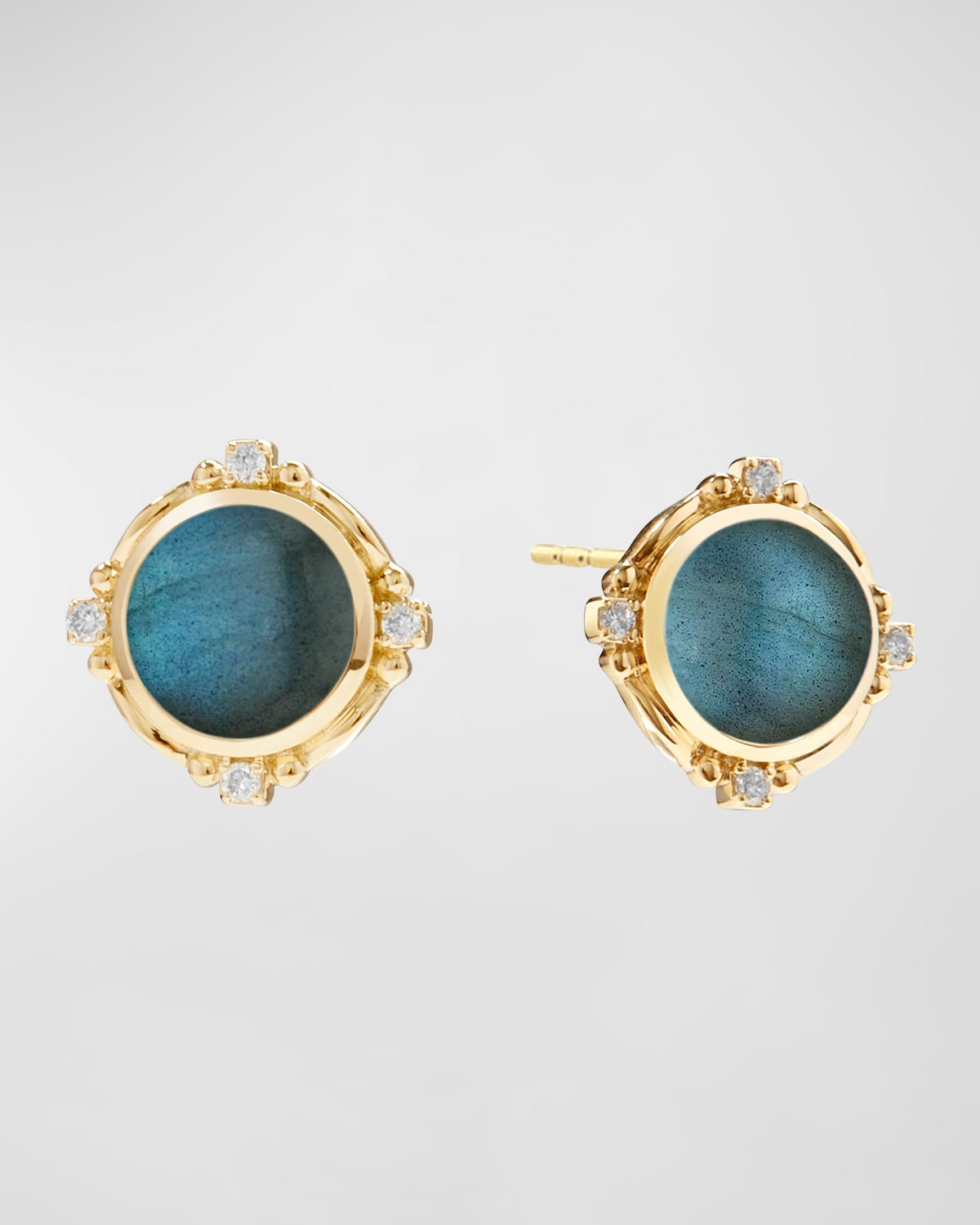 Syna Women's Mogul 18k Yellow Gold, Labradorite & 0.09 Tcw Diamonds Stud Earrings In Blue