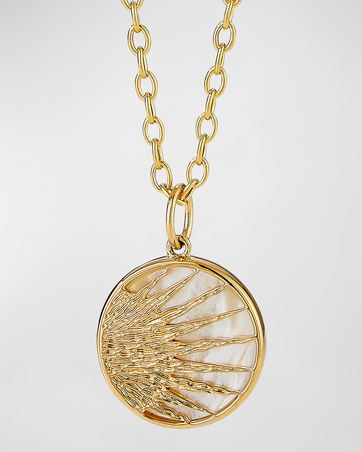 Syna 18k Yellow Gold Cosmic Sun Pendant Necklace With Mother Of Pearl