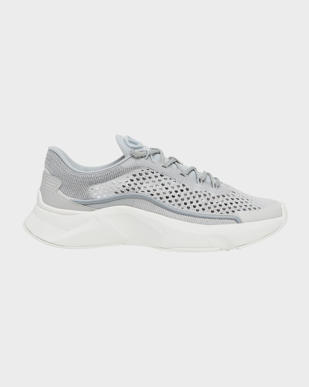 Shop Valentino Act One Mesh Trainer Sneakers In Soft Grey