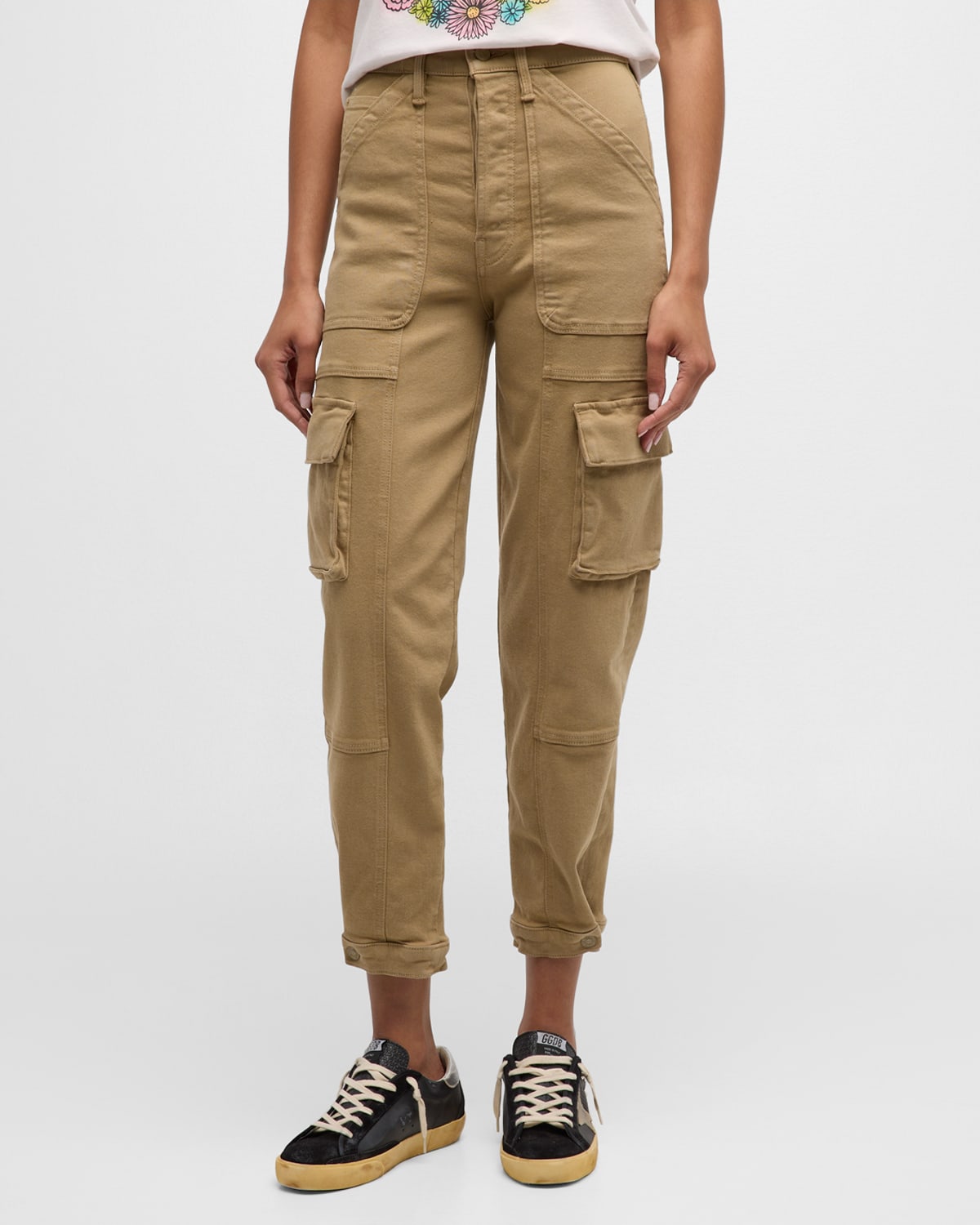 Mother The Curbside Cargo Flood Pants In Prairie Sand Psa