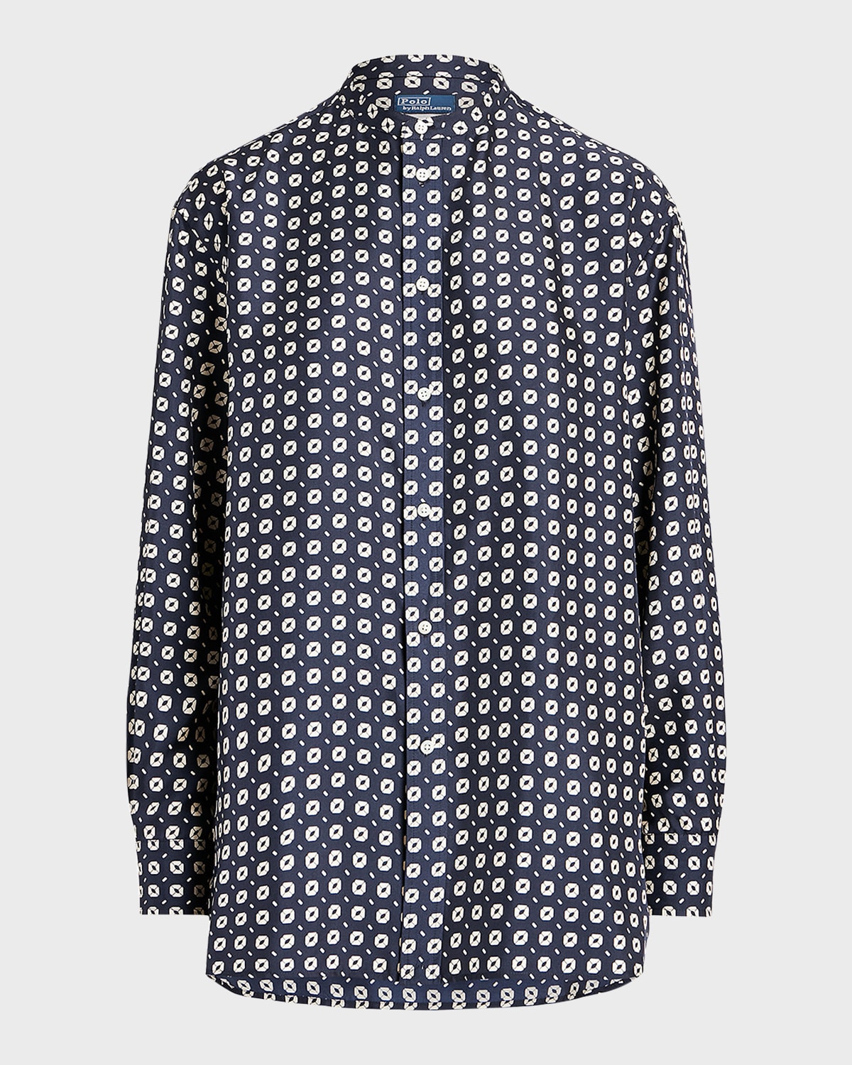 POLO RALPH LAUREN RELAXED-FIT GEO-MOTIF SILK SHIRT