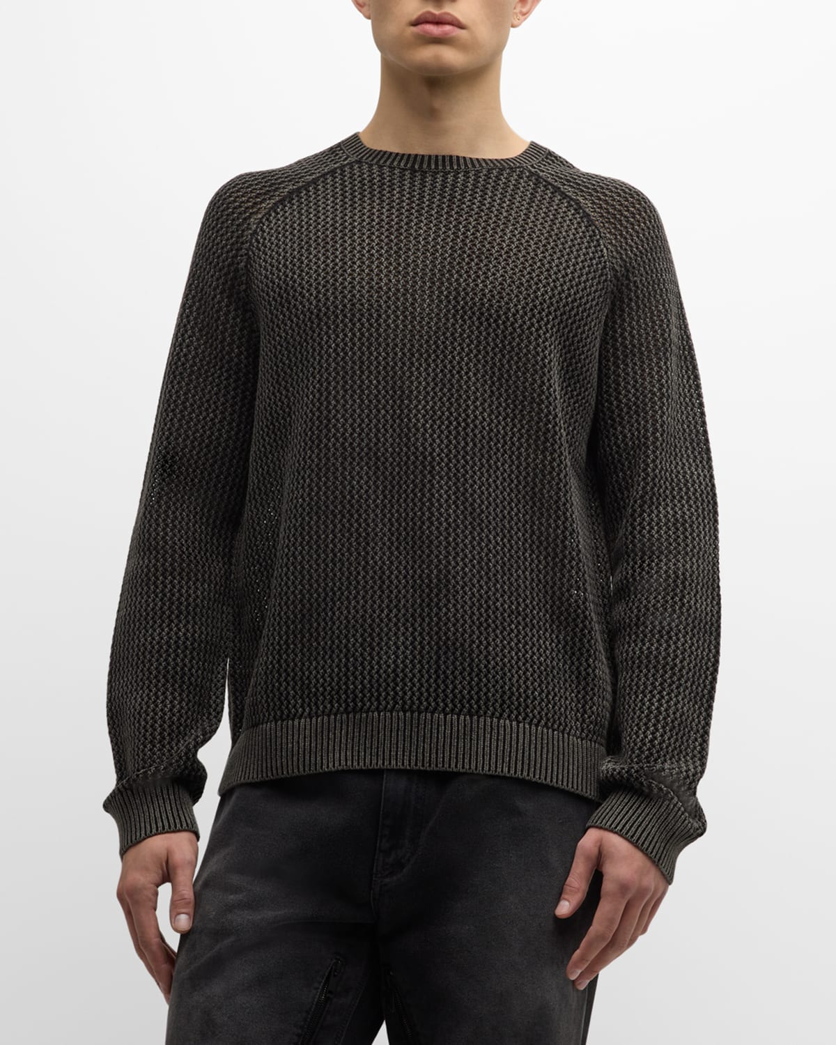 Stampd Men's Loose-gauge Raglan Sweater In Black