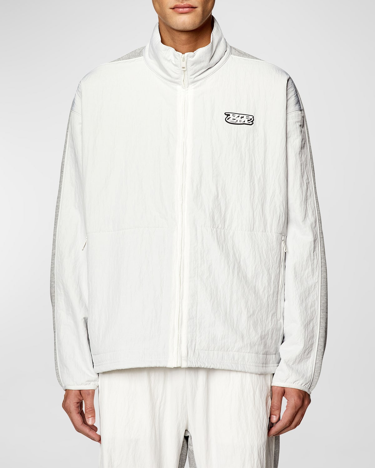 Shop Diesel Men's Berto Track Jacket In Off White